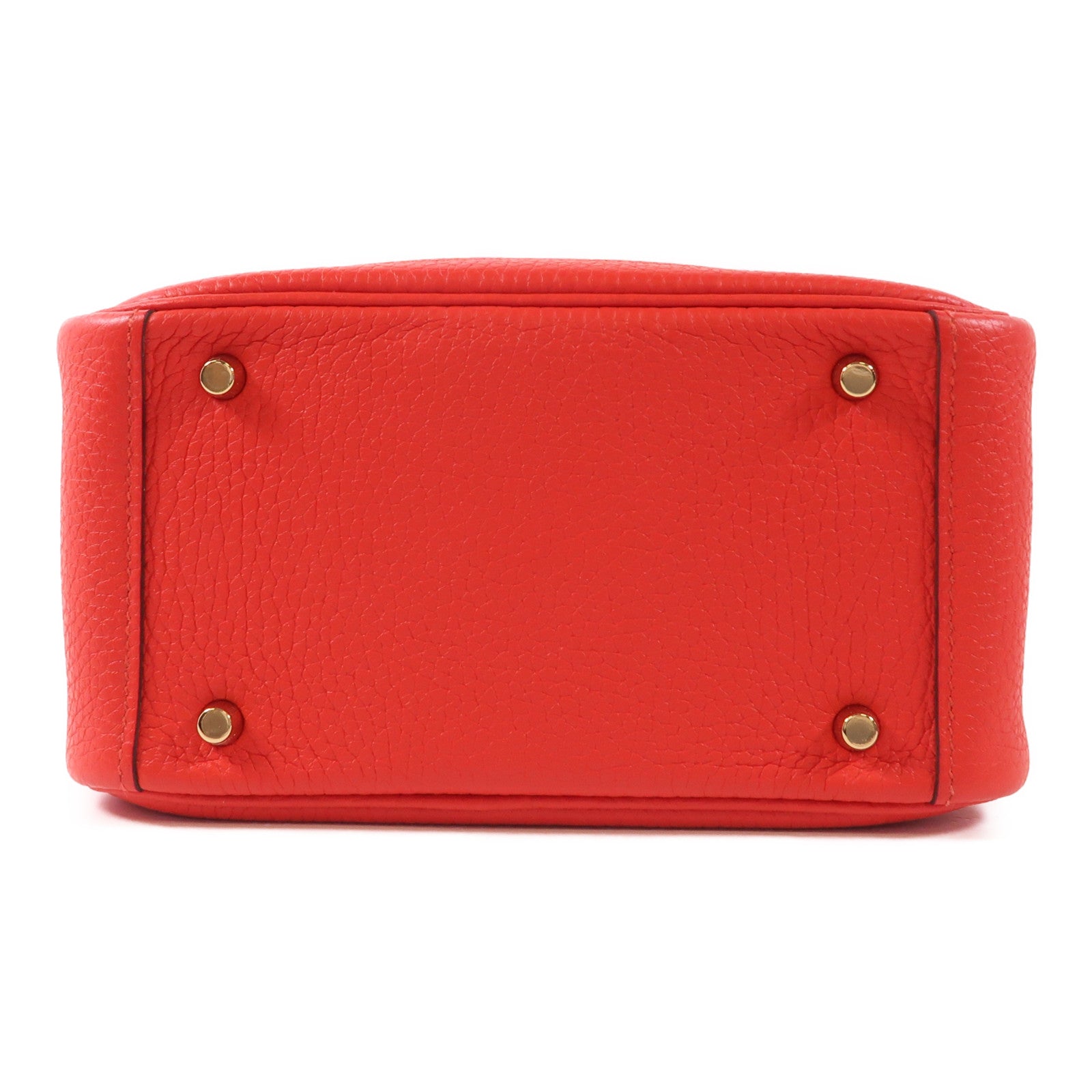 HERMES 【激減優惠】Clemence皮革Mini Lindy金扣手挽肩背兩用袋Rouge De Coeur