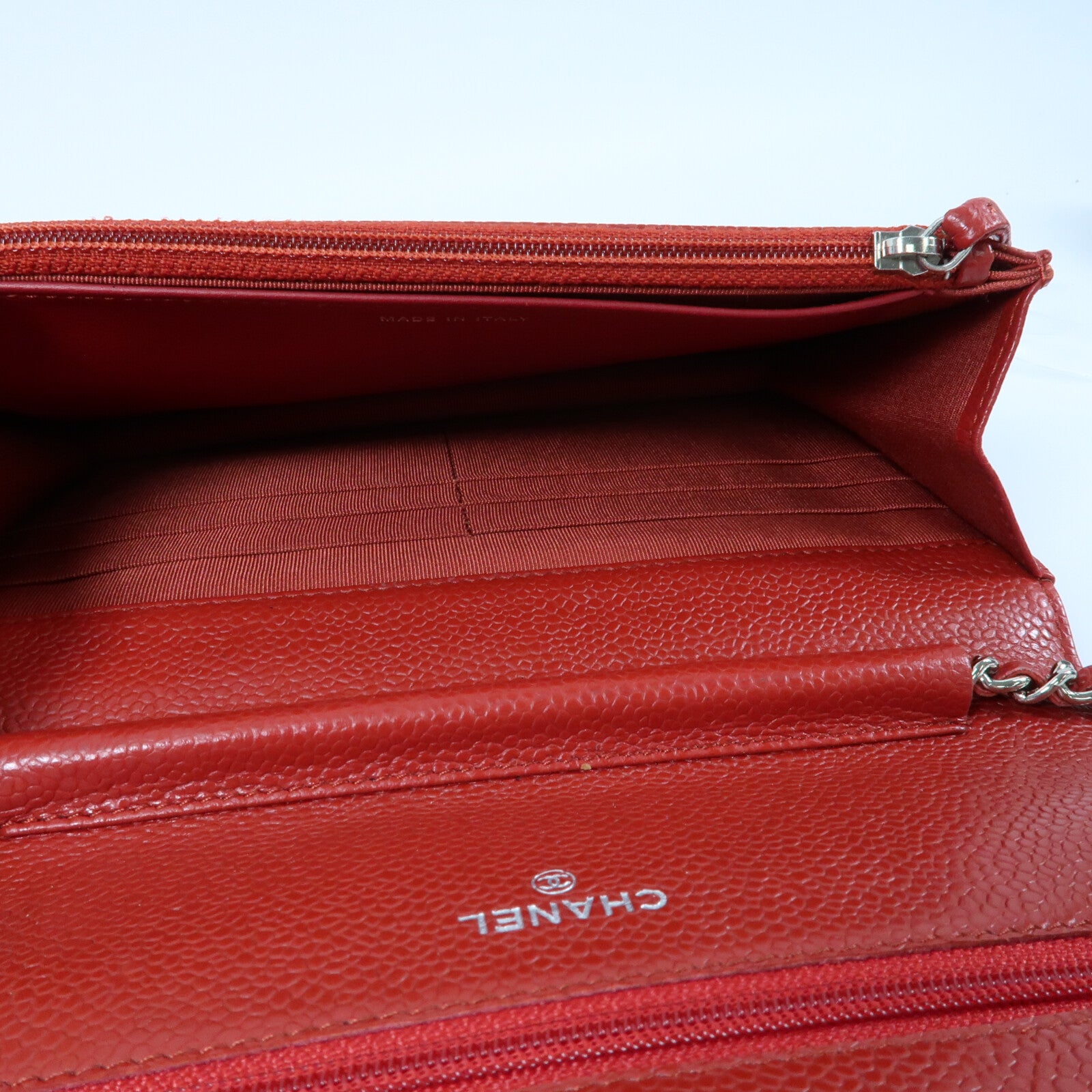 CHANEL 牛皮皮革WOC Wallet On Chain銀扣肩背袋