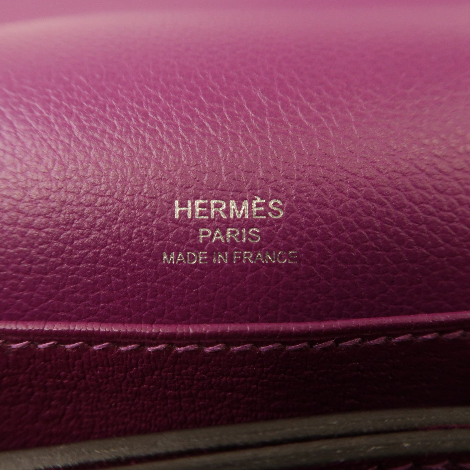 HERMES Evercolor皮革Roulis Mini銀扣肩背袋海葵紫色