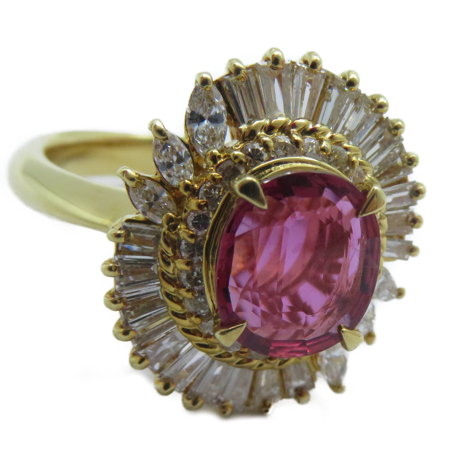 JEWELRY 【激減優惠】18K黃金Ruby Diamond Ring 2.19c紅寶石/1.01ct鑽石戒指US#7