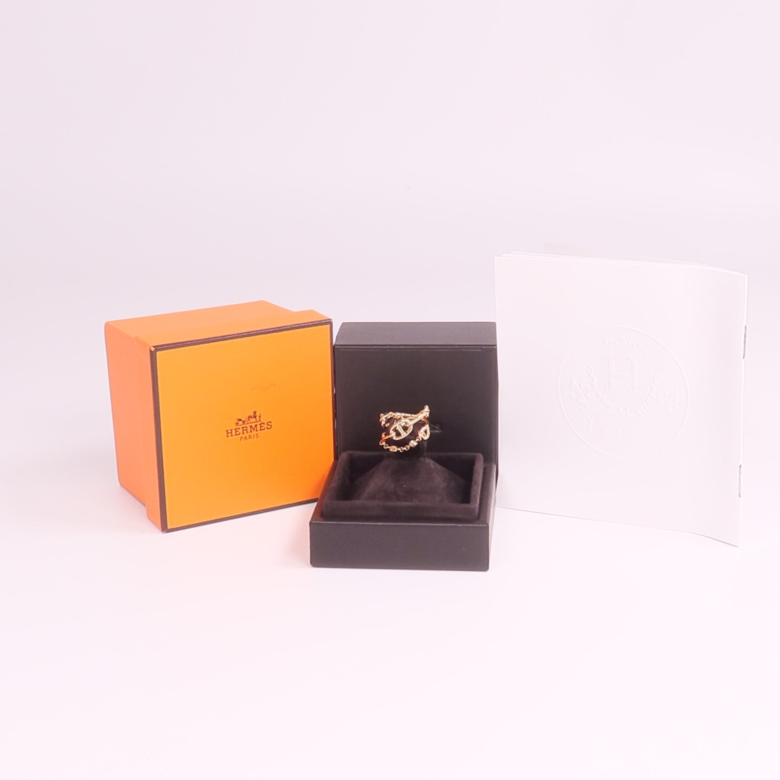 HERMES 18K玫瑰金Bague Chaine D'ancre Chaos鑽石戒指
