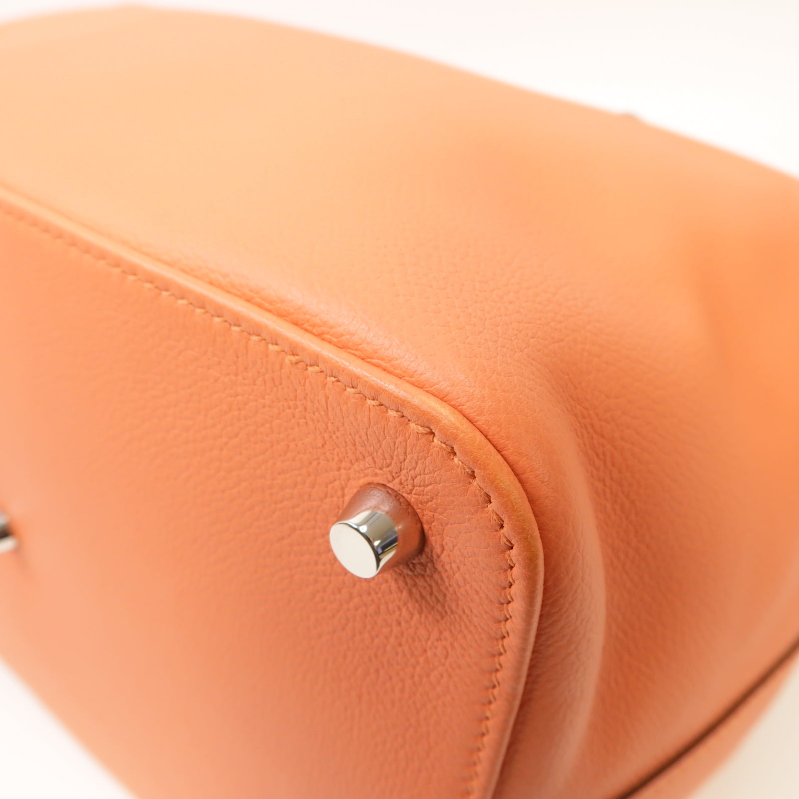 HERMES 【激減優惠】Evercolor皮革ToolBox 26 Shoulder Bag銀扣手挽肩背兩用袋粉紅色