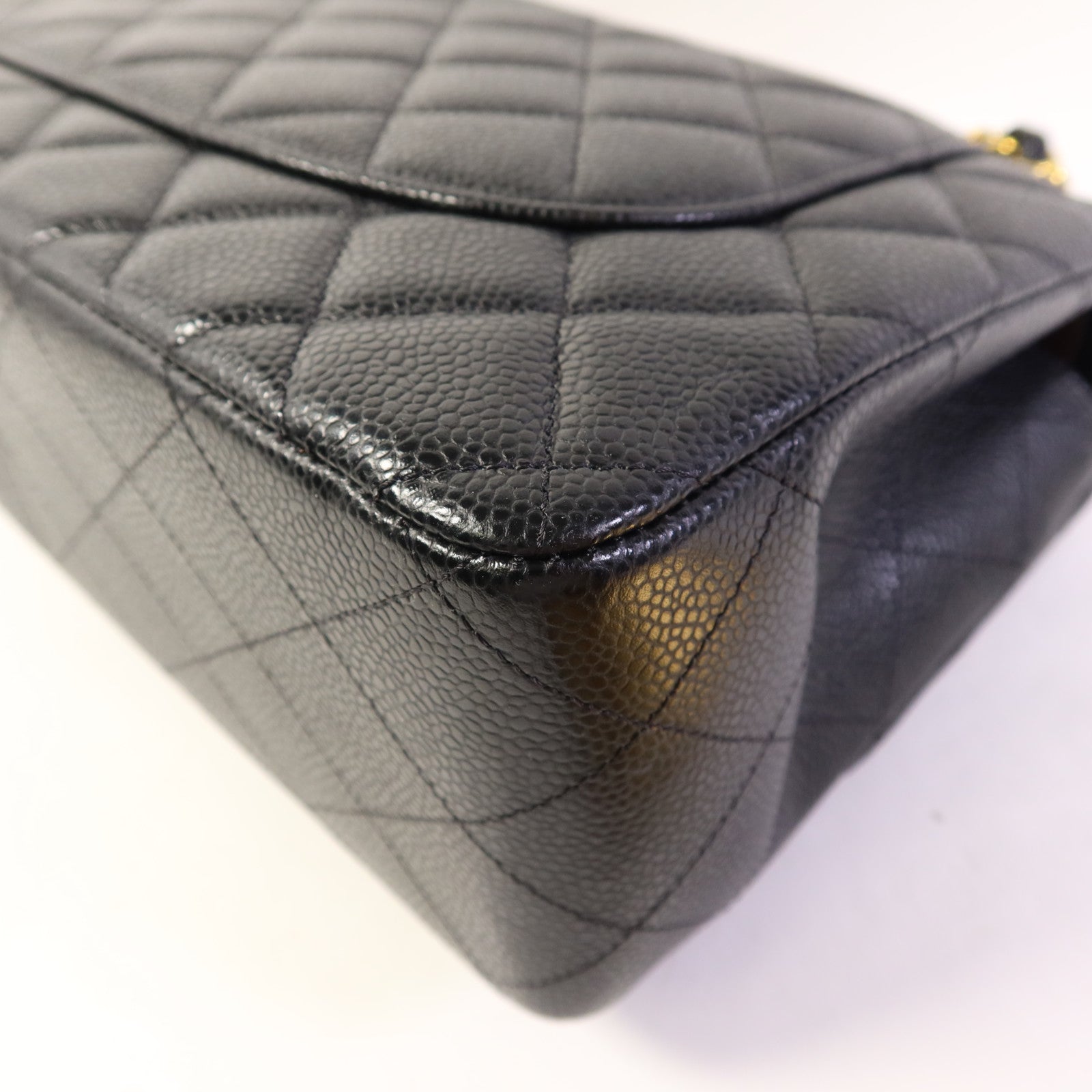 CHANEL 牛皮皮革Large Classic金扣鏈帶肩背袋