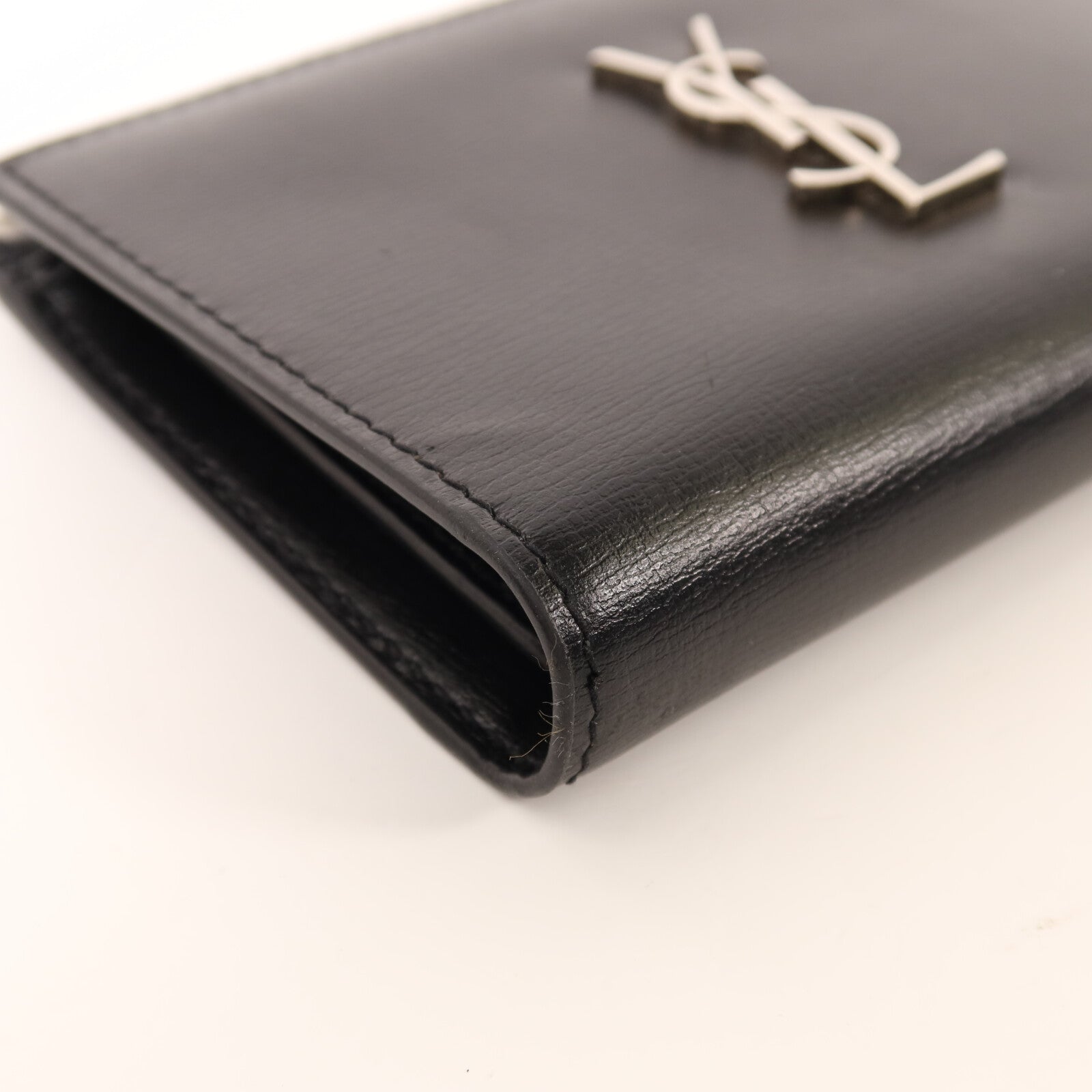 SAINT LAURENT 牛皮皮革Wallet銀扣錢包