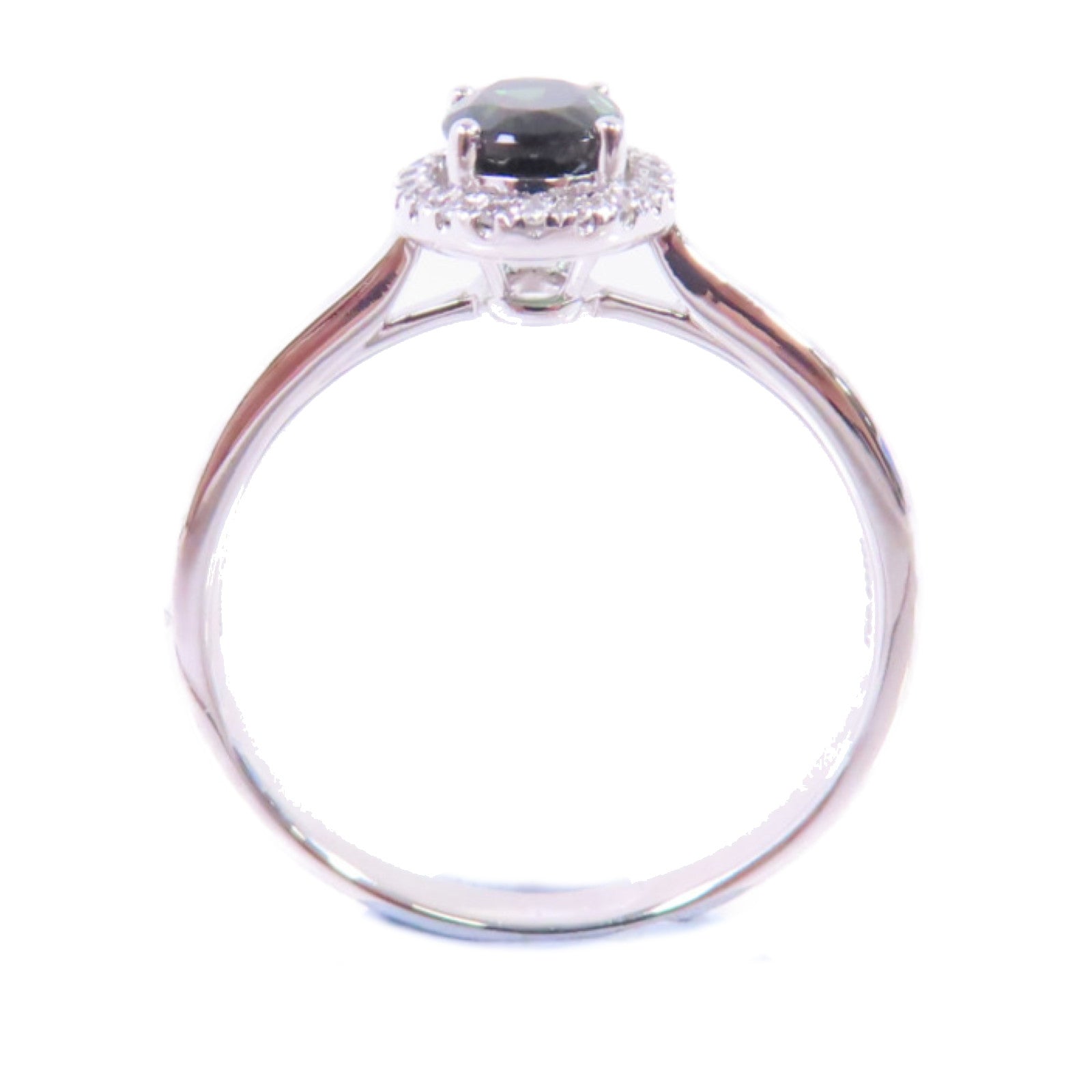 JEWELRY 18K白金Tourmaline/Diamond Ring 0.832ct電氣石/0.08ct鑽石戒指US#9.25