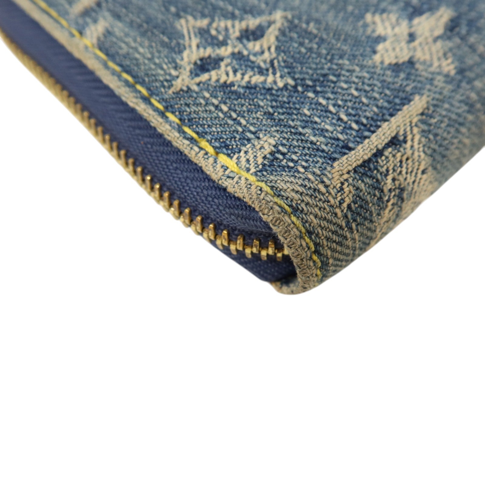 LOUIS VUITTON Monogram Denim Zippy Wallet金扣長錢包