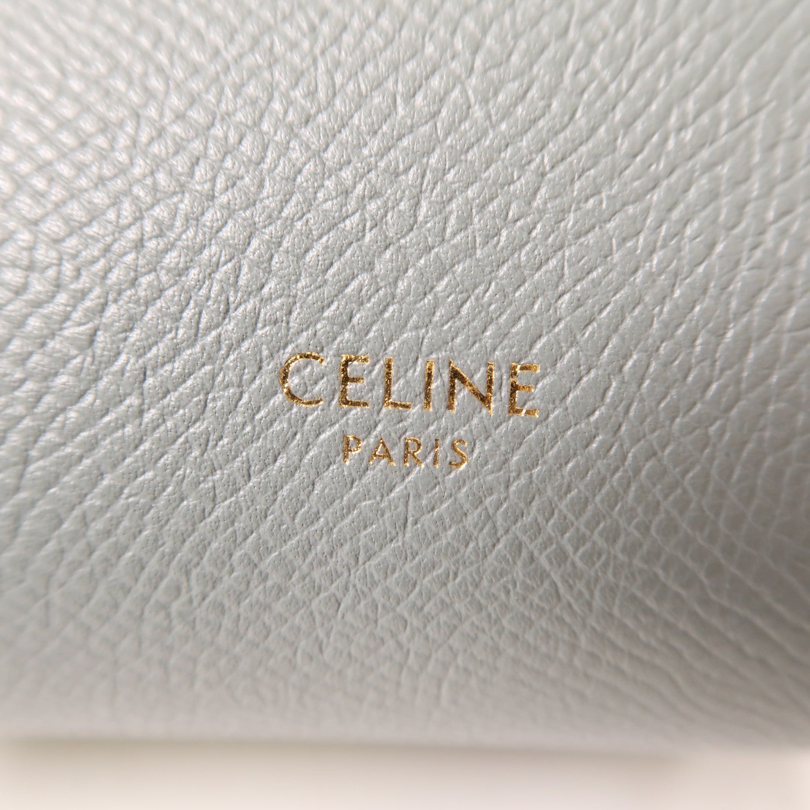 CELINE 牛皮皮革Belt Bag金扣肩背袋灰色
