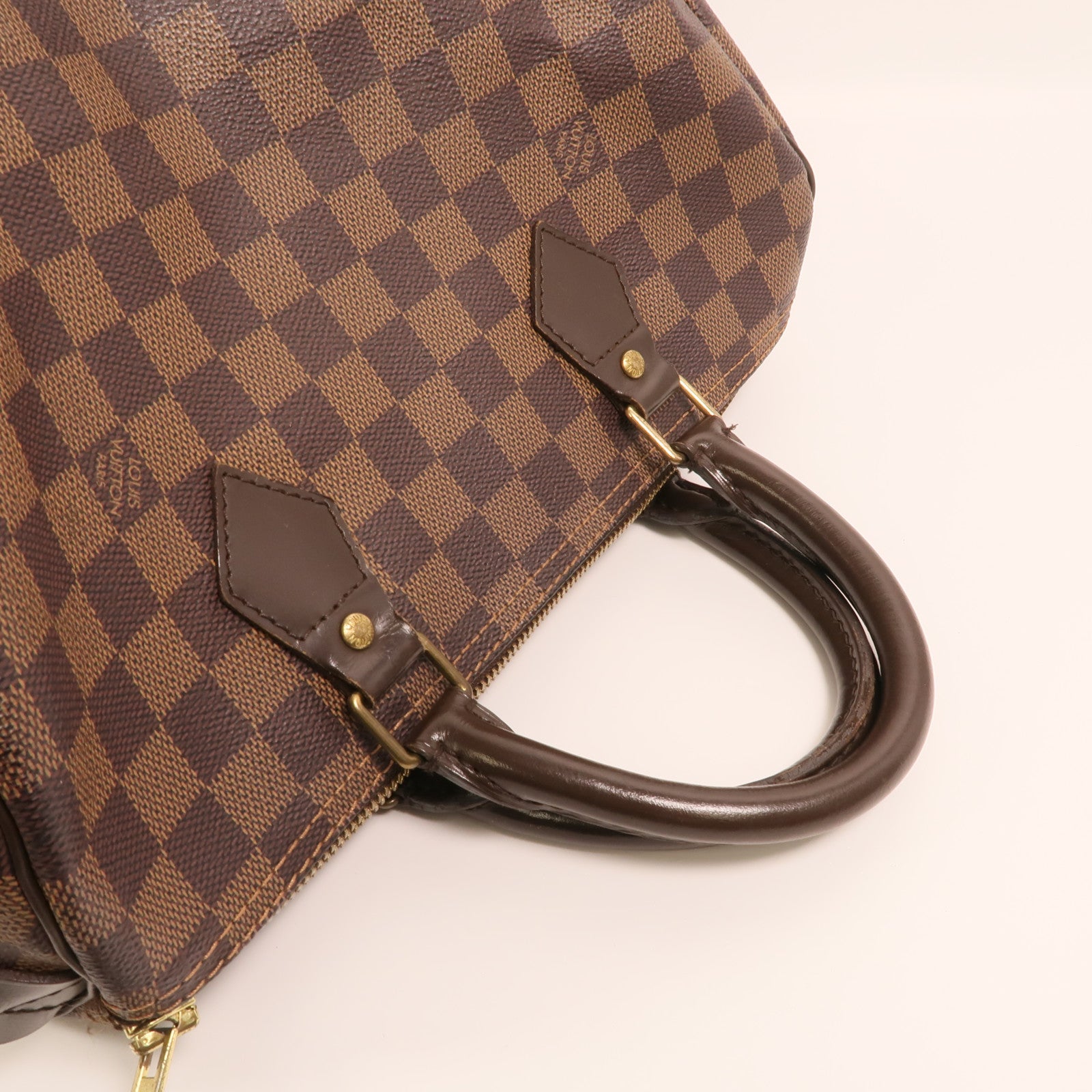 LOUIS VUITTON Damier Speedy 30金扣手挽袋