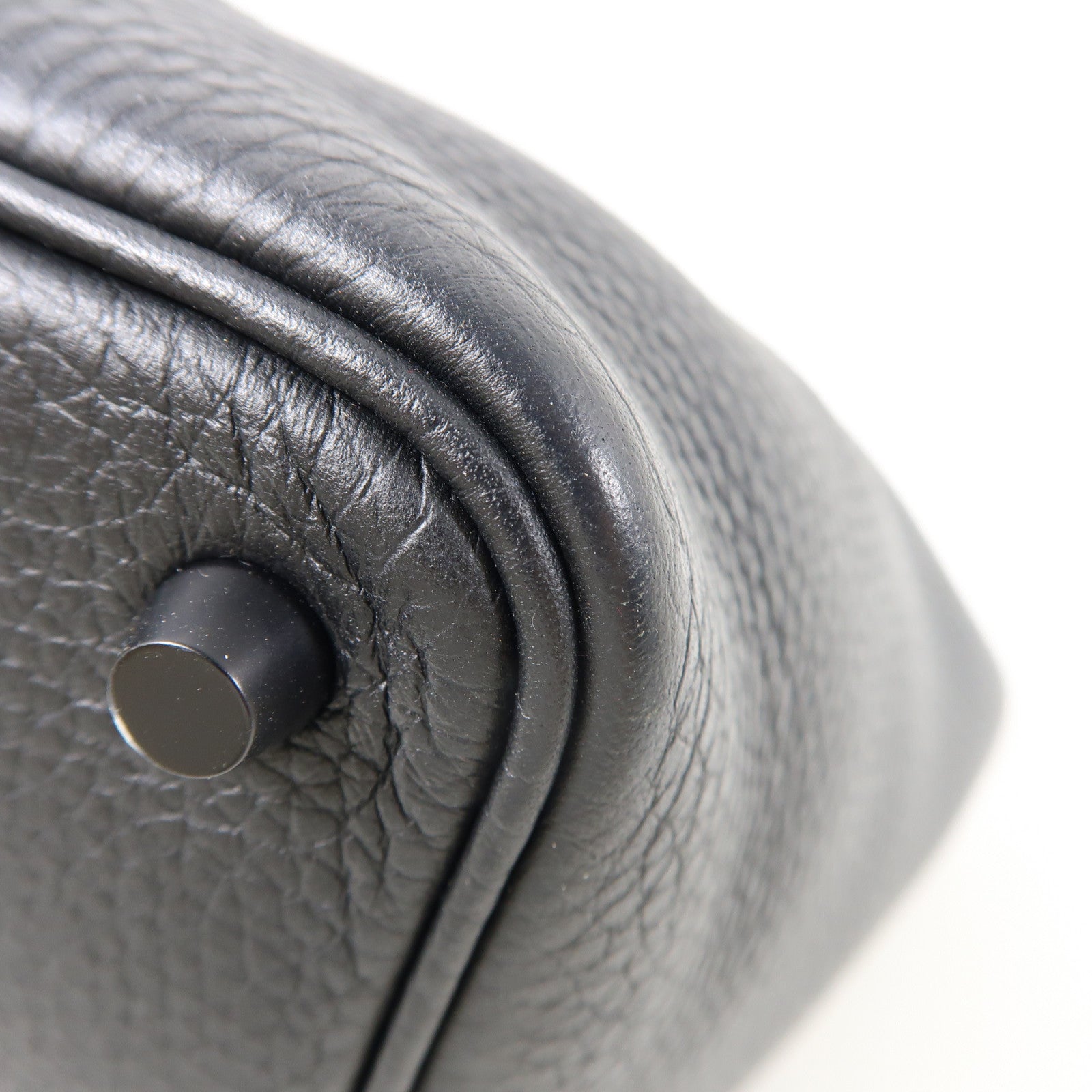 HERMES Clemence皮革Picotin PM銀扣手挽袋So Black/黑色