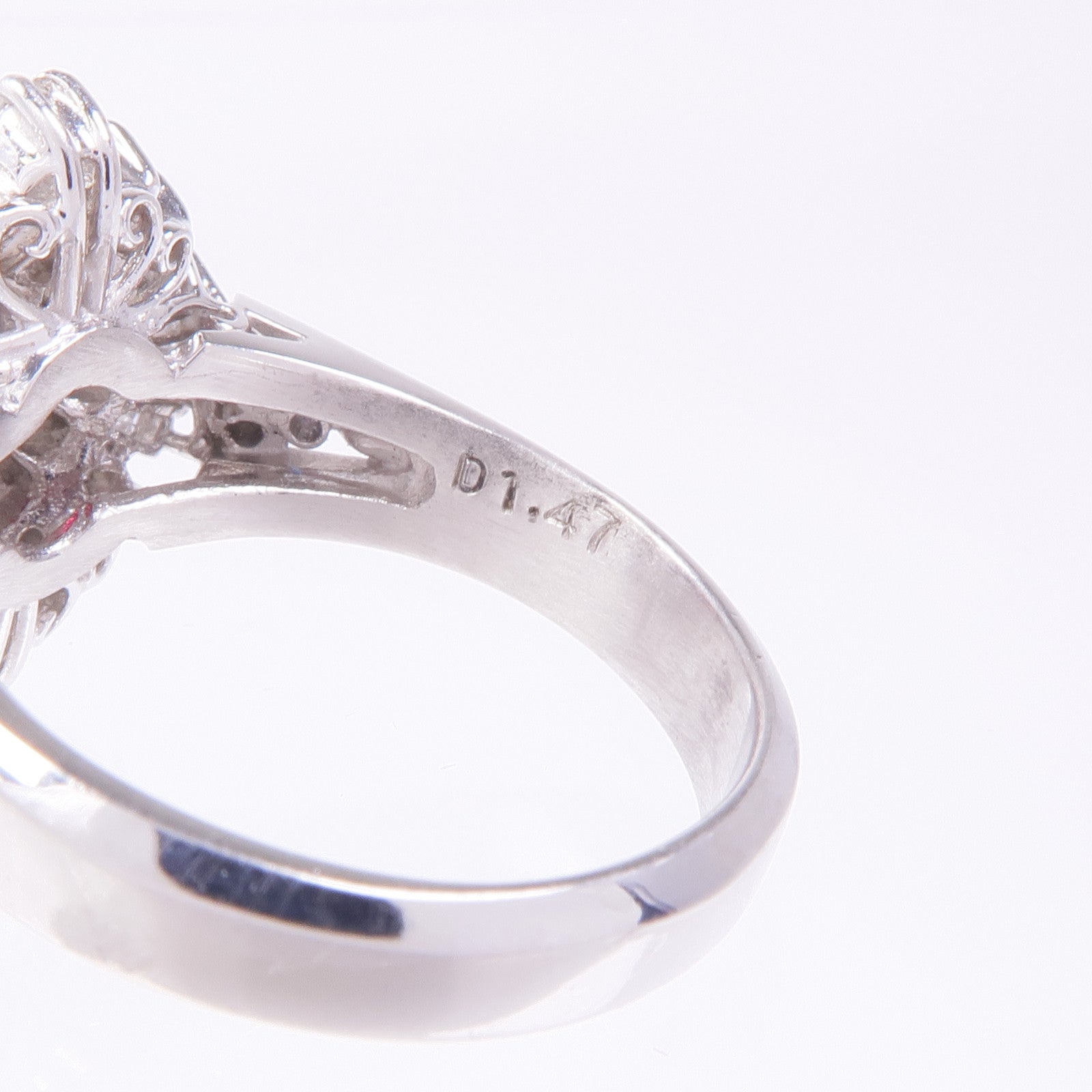 JEWELRY PT900鉑金Ruby Diamond Ring紅寶石/鑽石戒指US#6