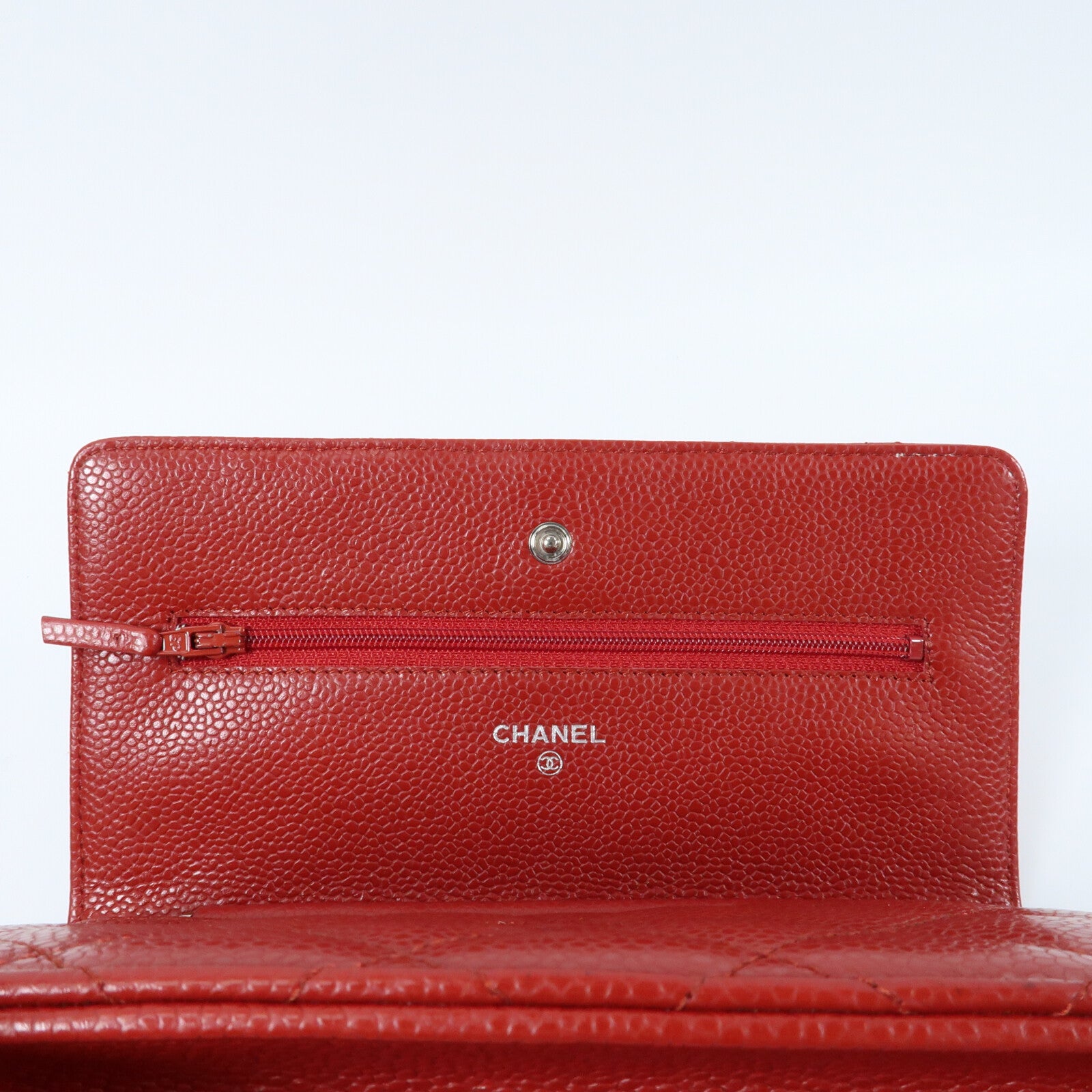 CHANEL 牛皮皮革WOC Wallet On Chain銀扣肩背袋