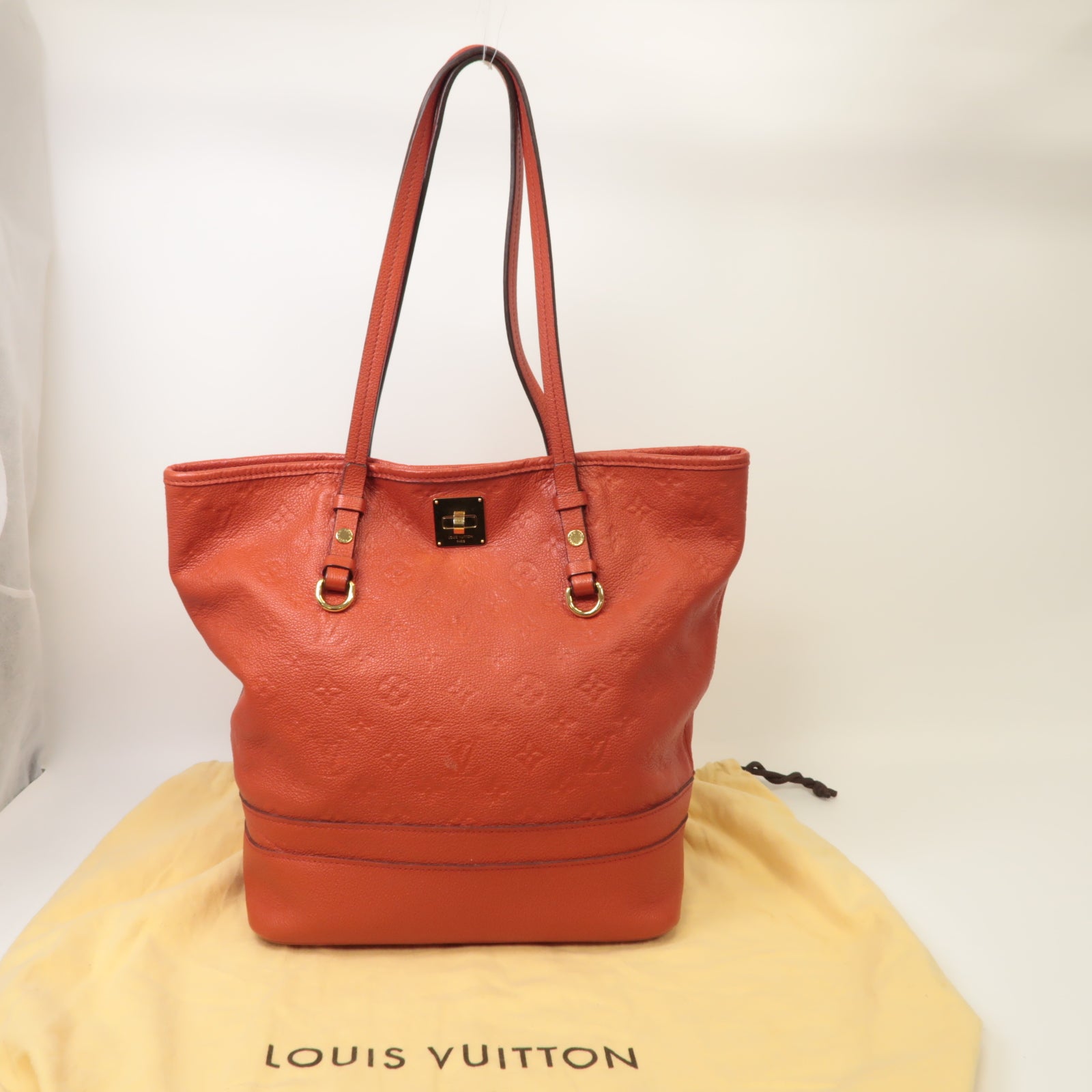 LOUIS VUITTON 【激減優惠】Monogram Empreinte Citadine PM金扣肩背袋紅色