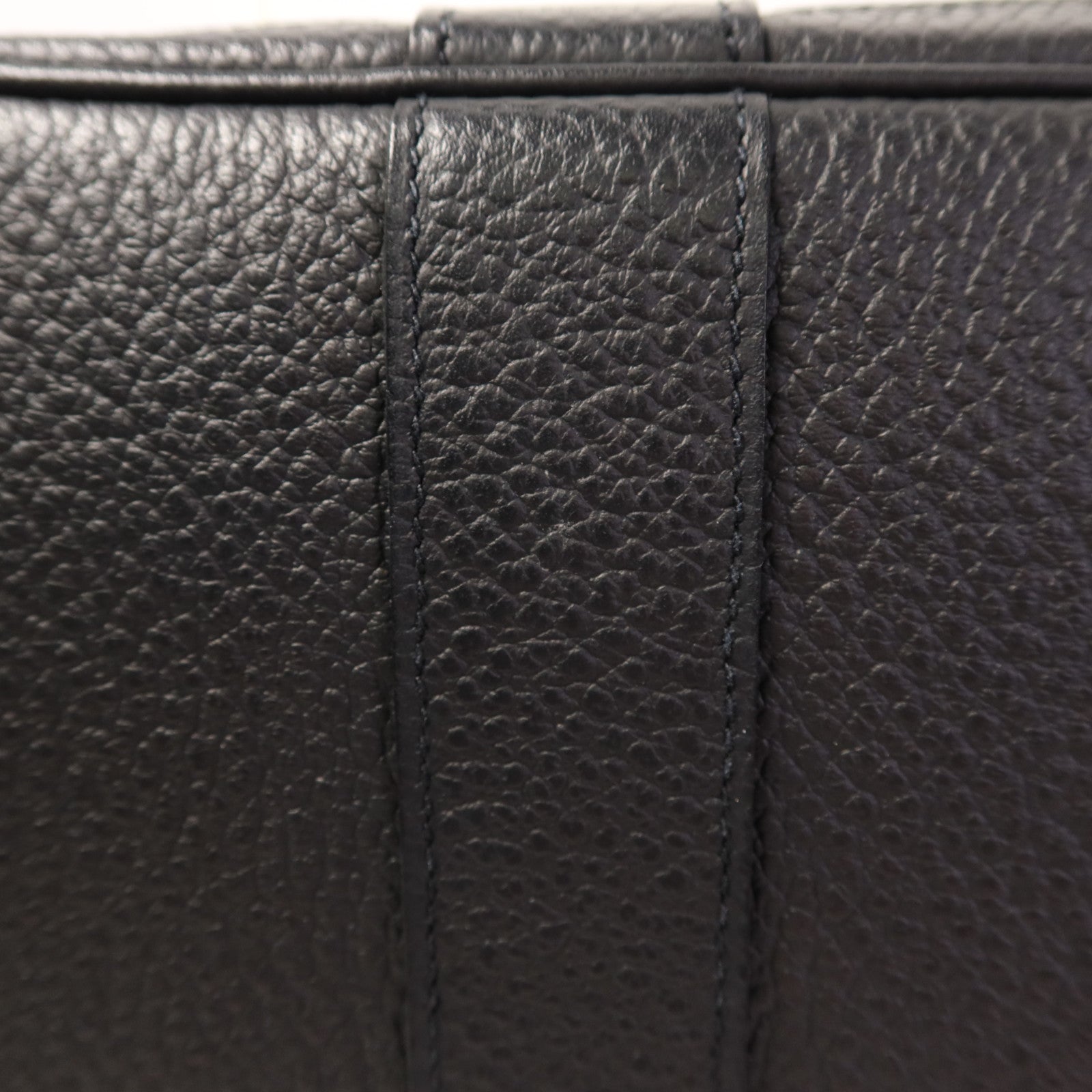 HERMES Negonda皮革Garden Party PM銀扣手挽袋Noir