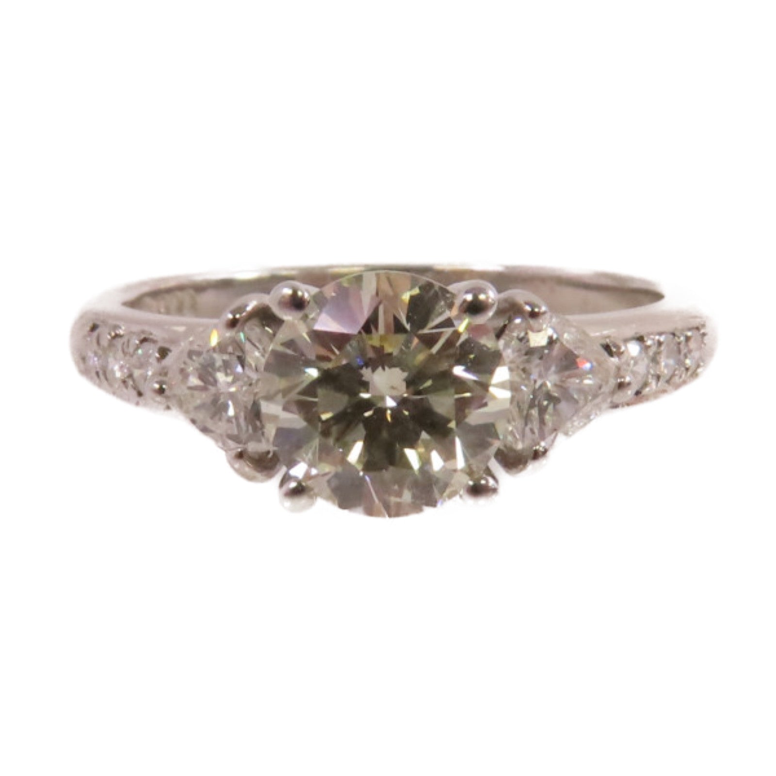 JEWELRY PT900鉑金/1.025ct鑚石/0.49ct鑽石Diamond Ring戒指US#6.25