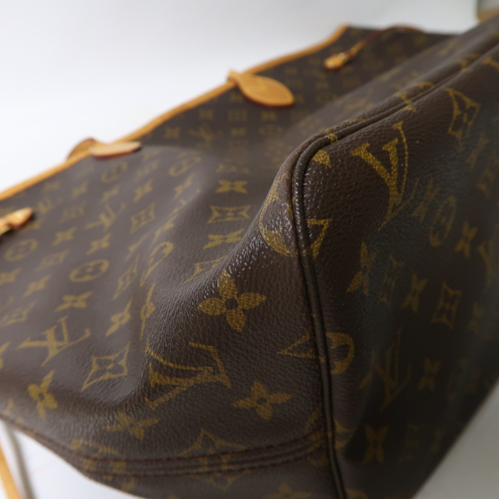 LOUIS VUITTON Monogram Neverfull GM金扣手挽袋啡色