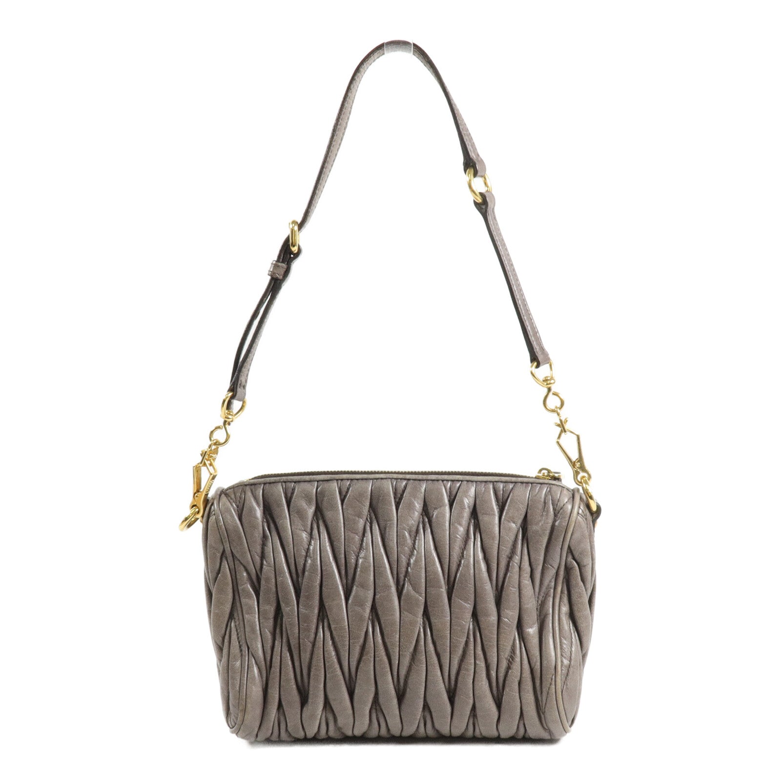 Miu Miu 牛皮皮革Matelasse Lux Charm Pouch手挽袋