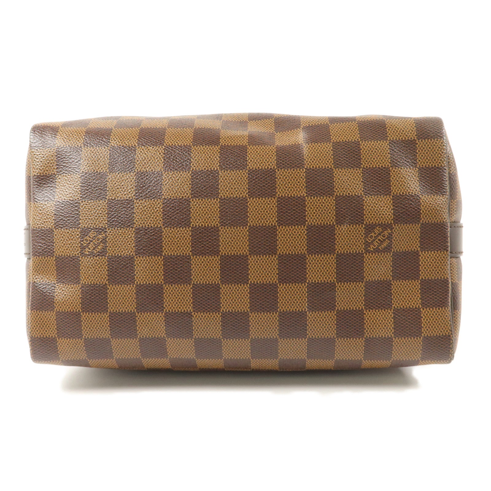 LOUIS VUITTON Damier Speedy Bandouliere 25金扣手挽肩背兩用袋棕色