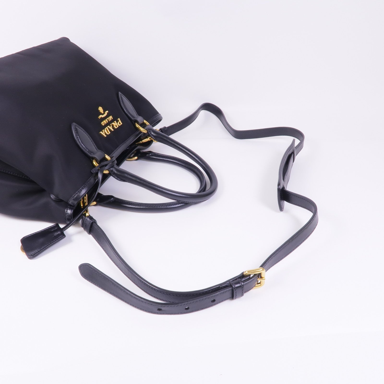 PRADA 尼龍2way Shoulder Bag金扣手挽肩背兩用袋