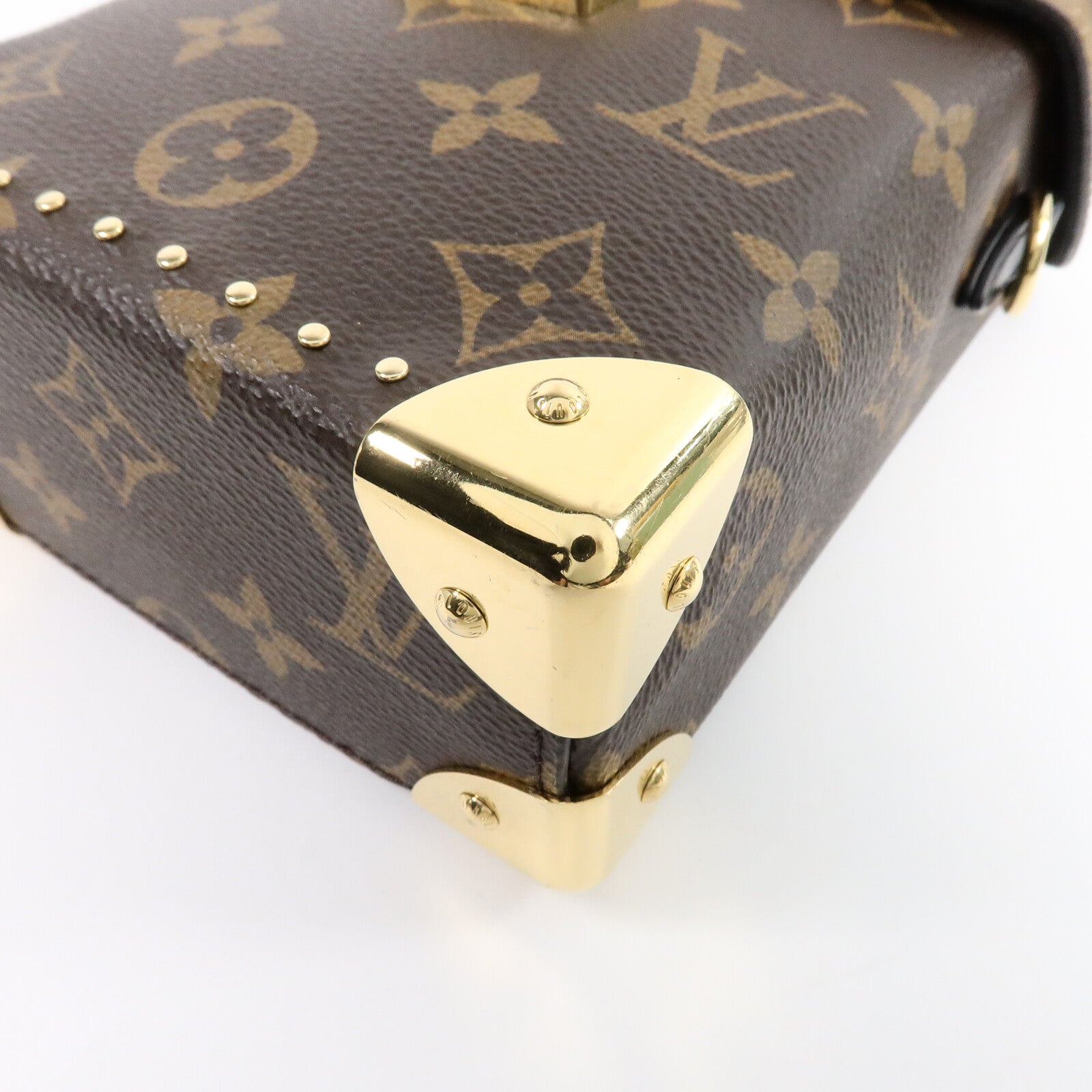 LOUIS VUITTON Monogram/Monogram Reverse Camera Box金扣鏈帶手挽肩背兩用袋