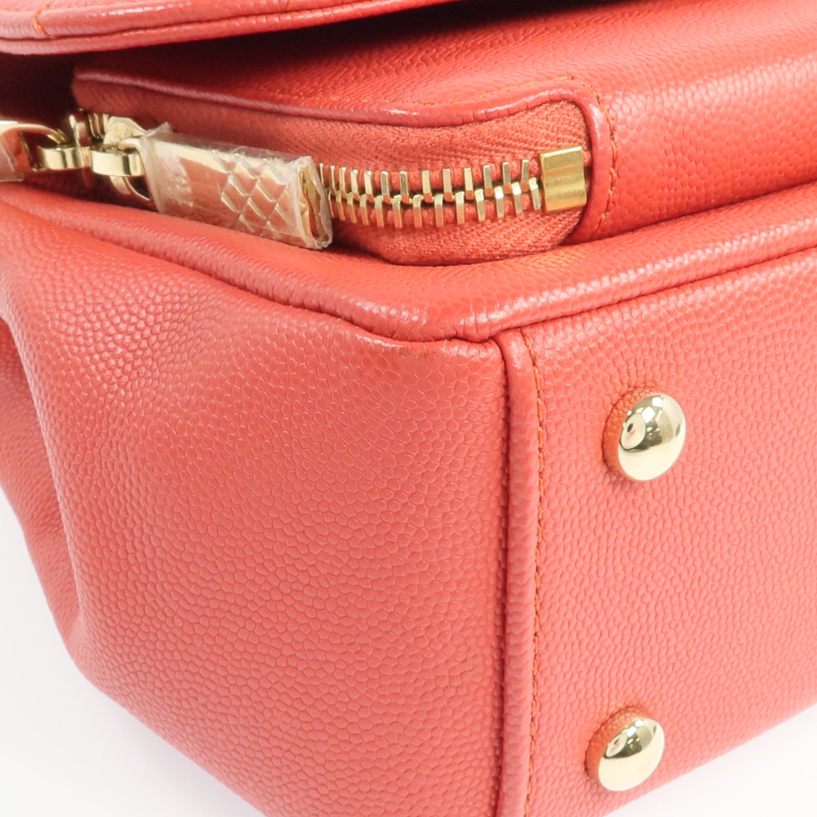 CHANEL 牛皮皮革2way Chain Shoulder Bag金扣手挽肩背兩用袋