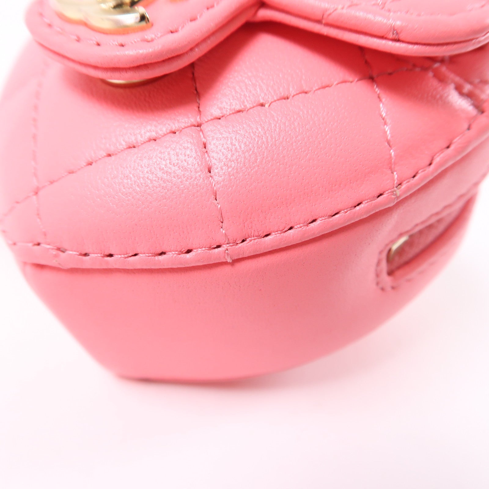 CHANEL 菱格羊皮皮革Coin Case金扣零錢包粉紅色