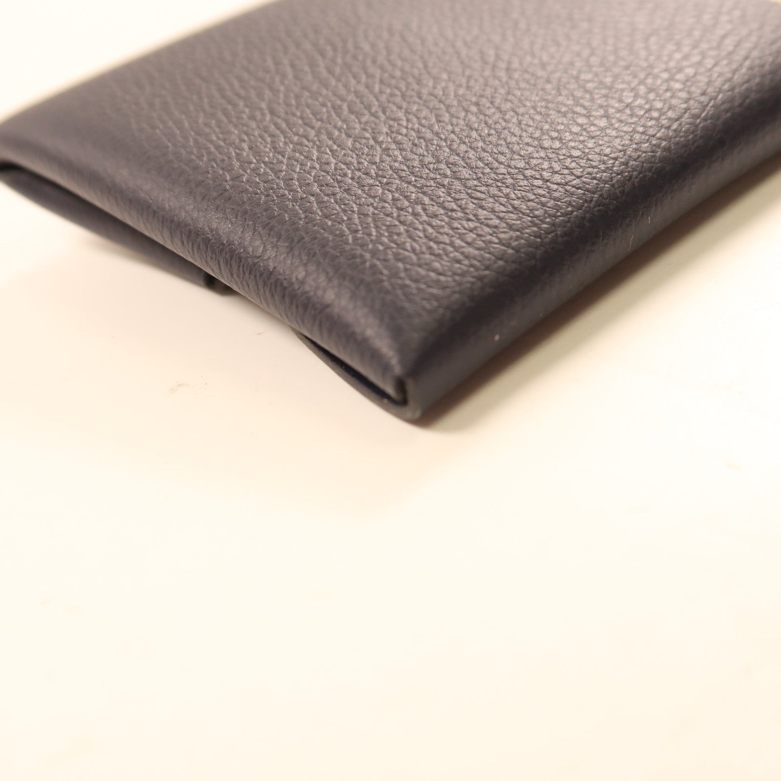 HERMES 【激減優惠】Clemence皮革Change Purse銀扣零錢包Navy