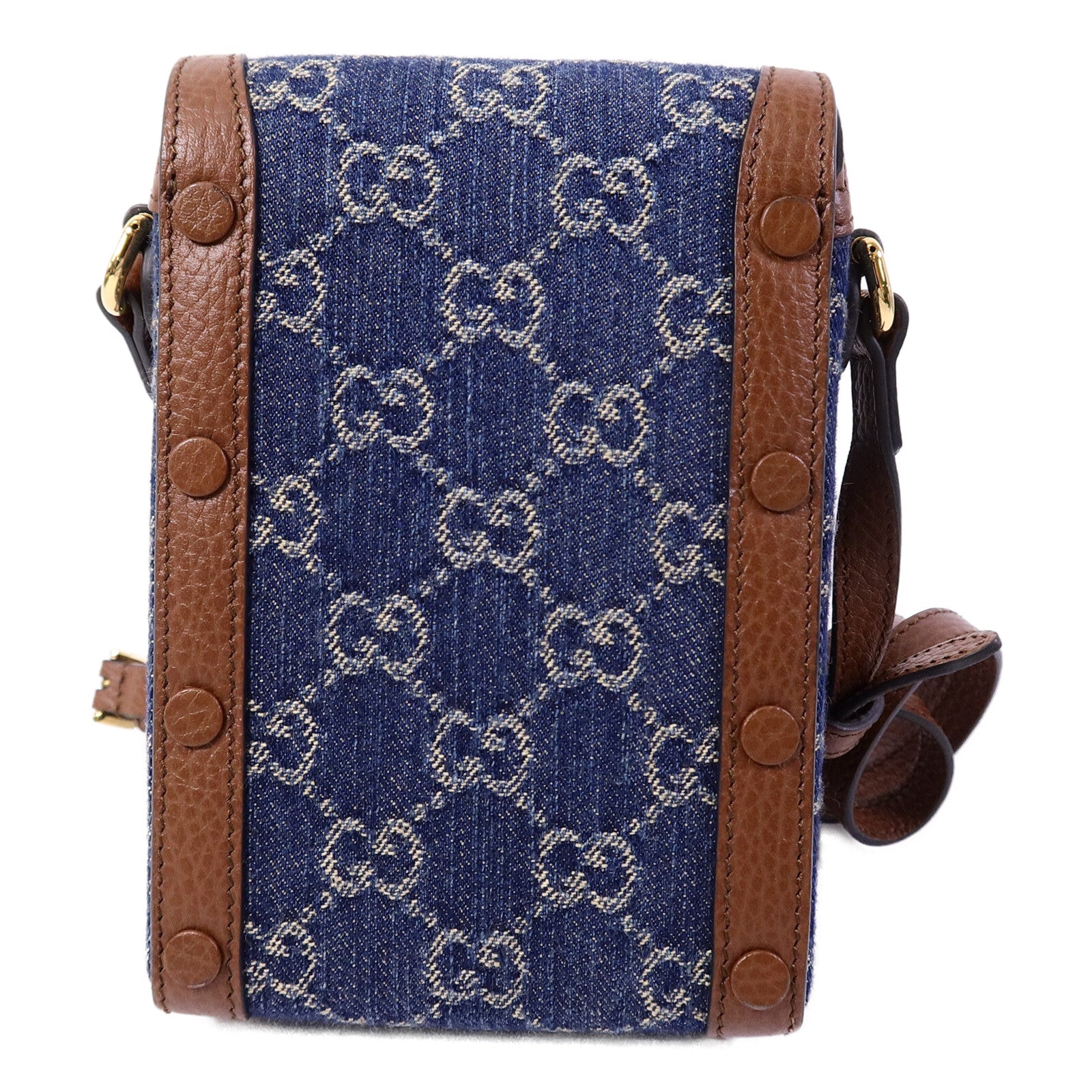 GUCCI 牛仔布/牛皮皮革1955 Horsebit肩背袋