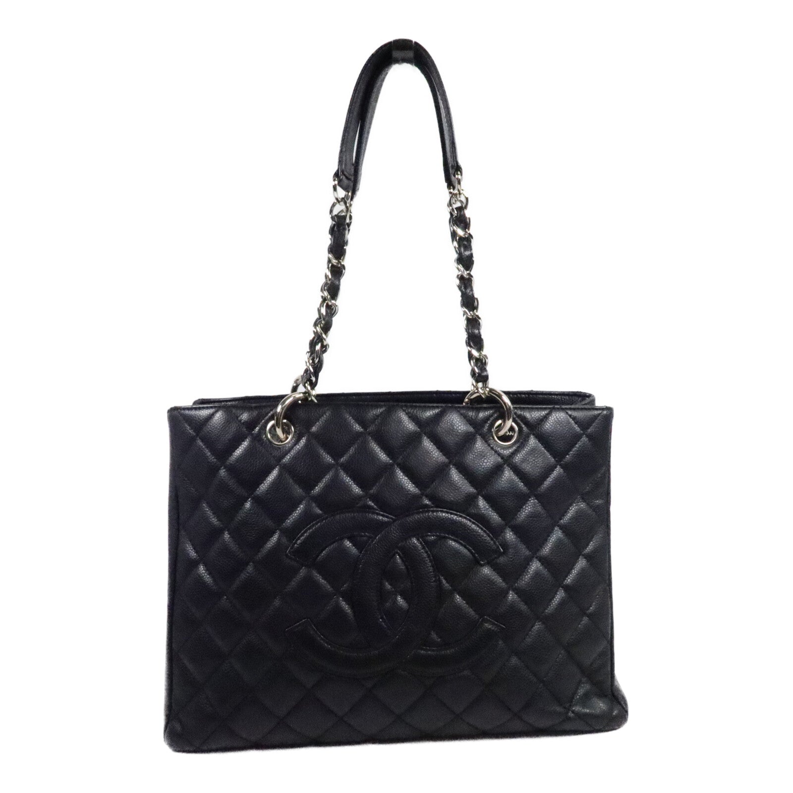 CHANEL 牛皮皮革GST Grand Shopping Tote Bag鏈帶肩背袋