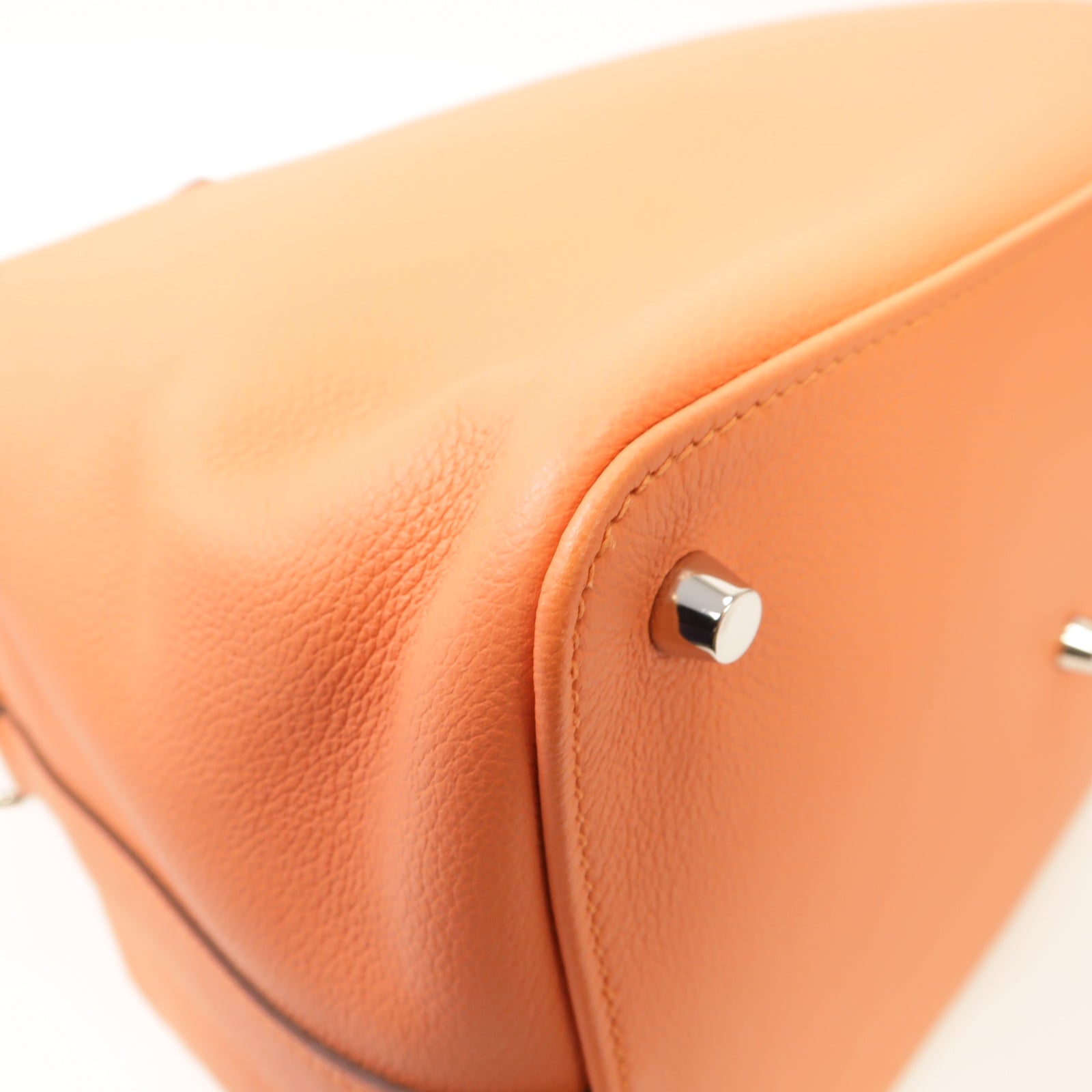 HERMES 【激減優惠】Evercolor皮革ToolBox 26 Shoulder Bag銀扣手挽肩背兩用袋粉紅色