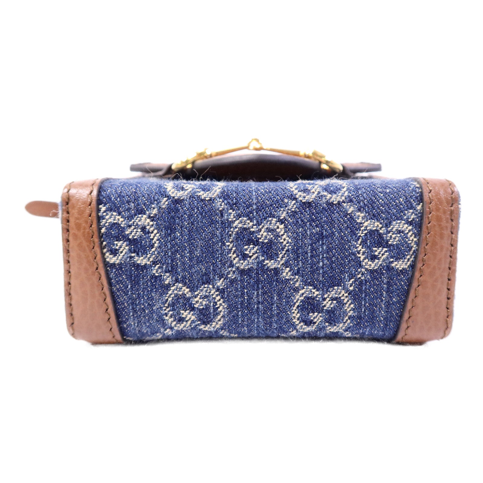 GUCCI 牛仔布/牛皮皮革1955 Horsebit肩背袋