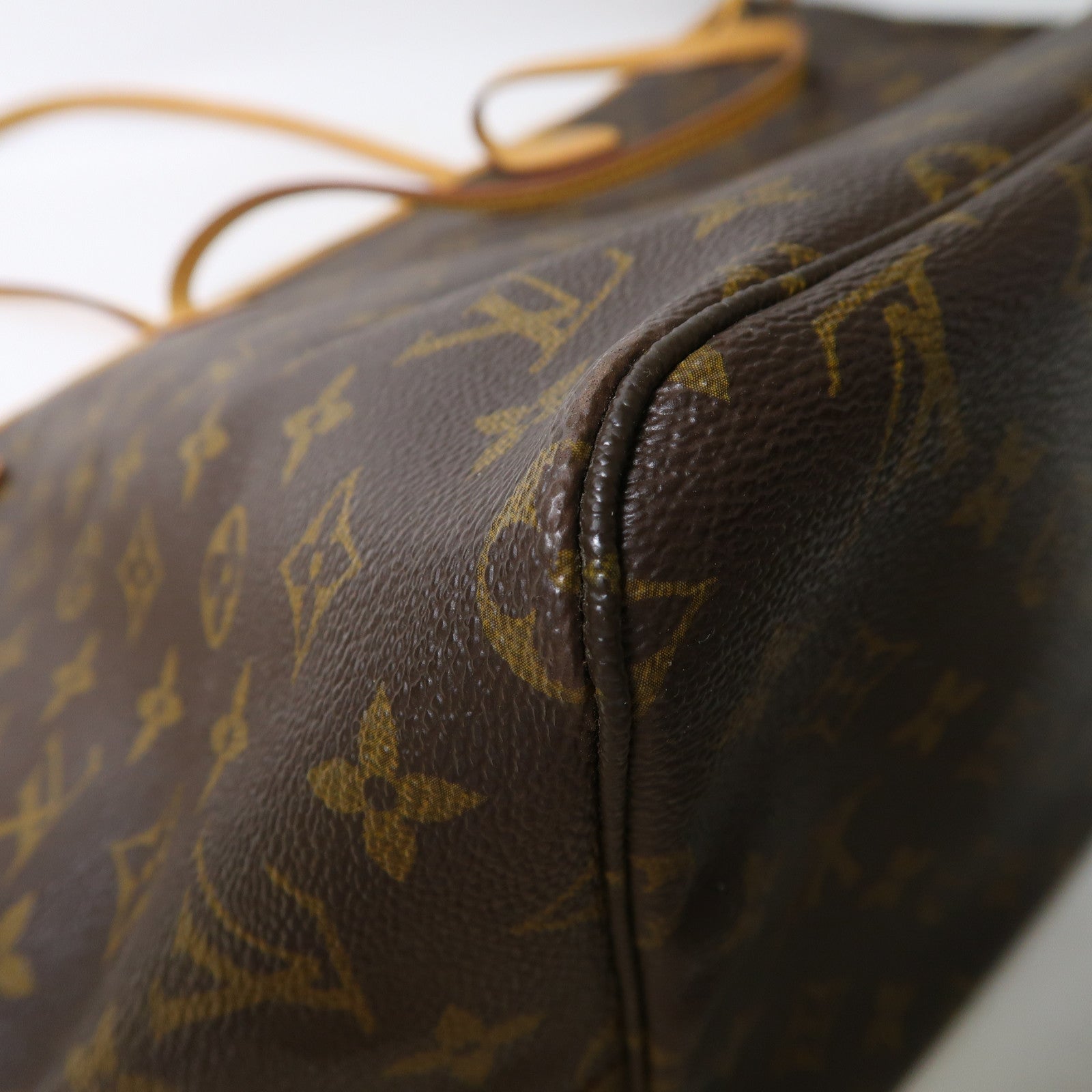 LOUIS VUITTON Monogram Neverfull GM金扣手挽袋啡色