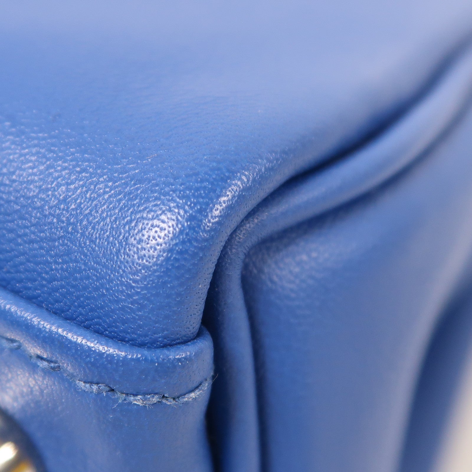 HERMES Swift皮革Kelly 25銀扣手挽肩背兩用袋Bleu France