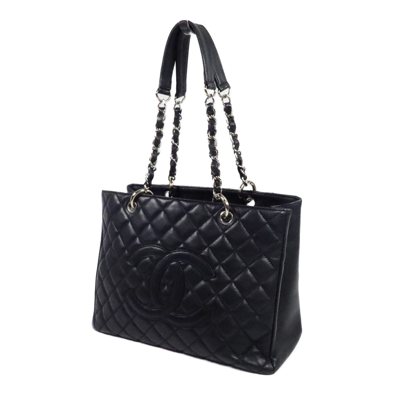 CHANEL 牛皮皮革GST Grand Shopping Tote Bag鏈帶肩背袋
