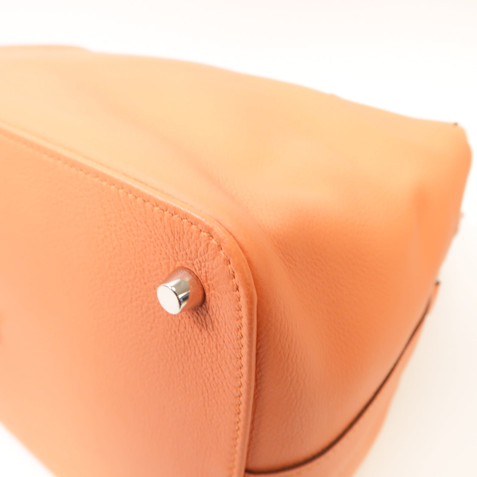 HERMES 【激減優惠】Evercolor皮革ToolBox 26 Shoulder Bag銀扣手挽肩背兩用袋粉紅色