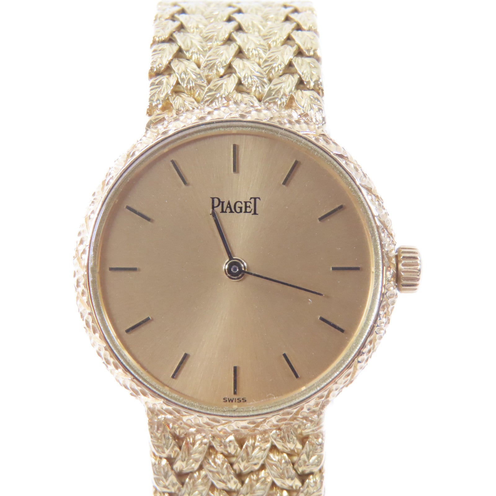 PIAGET Daniel Mink 18K黃金手錶石英機芯金色#13.25cm