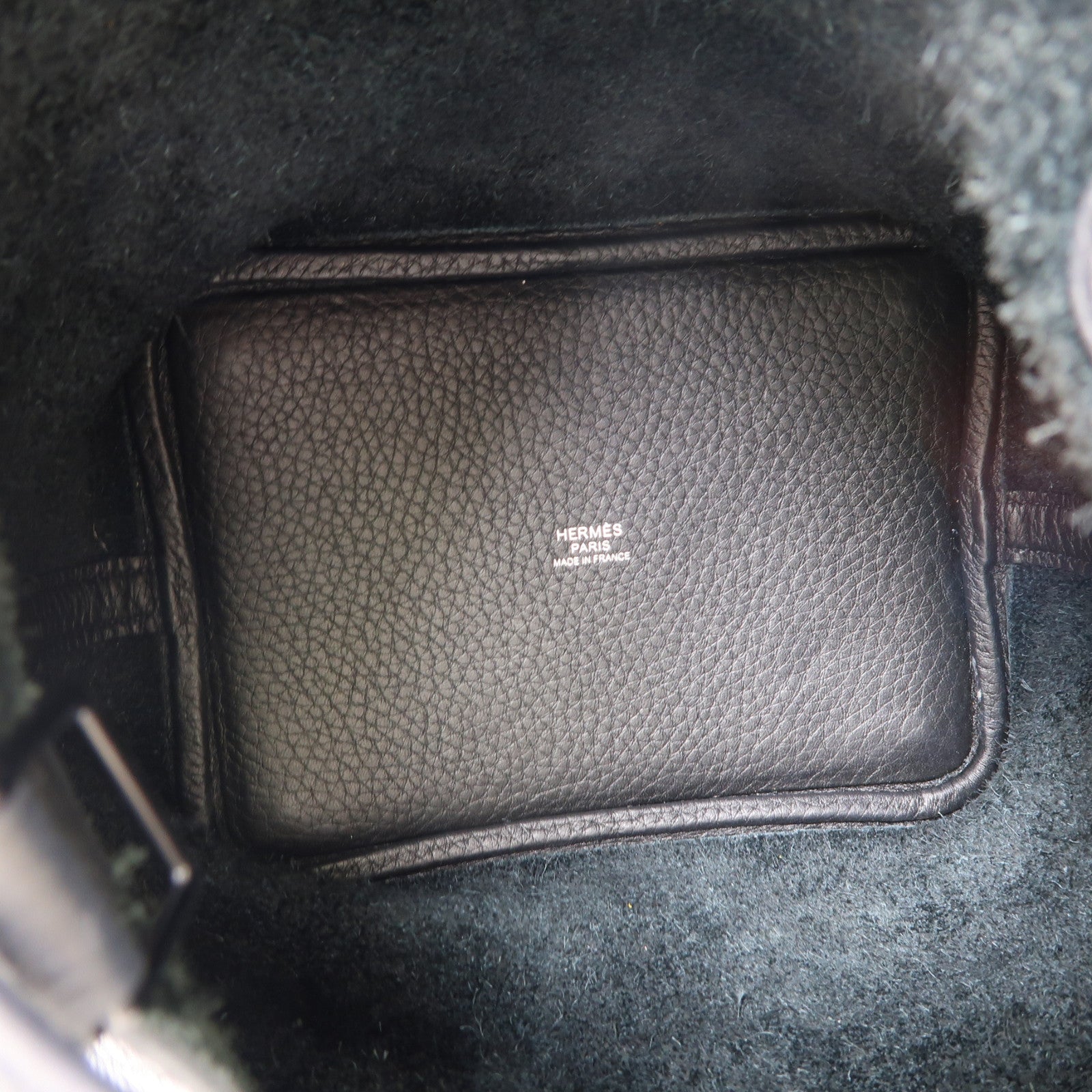 HERMES Clemence皮革Picotin PM銀扣手挽袋So Black/黑色