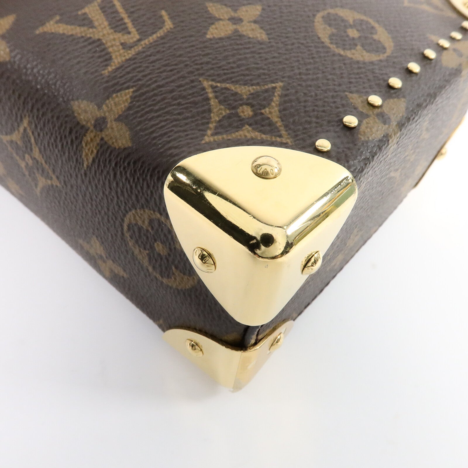 LOUIS VUITTON Monogram/Monogram Reverse Camera Box金扣鏈帶手挽肩背兩用袋