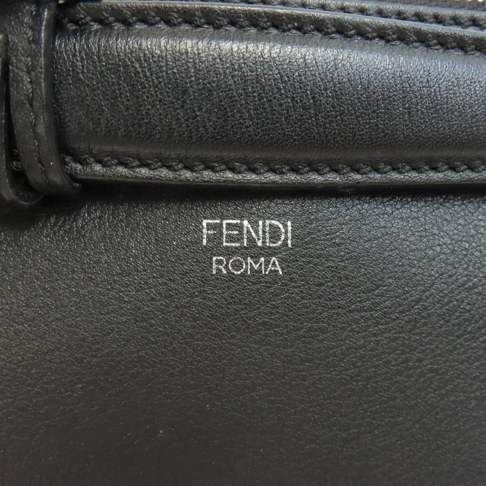FENDI 牛皮皮革By The Way銀扣手挽肩背兩用袋黑色