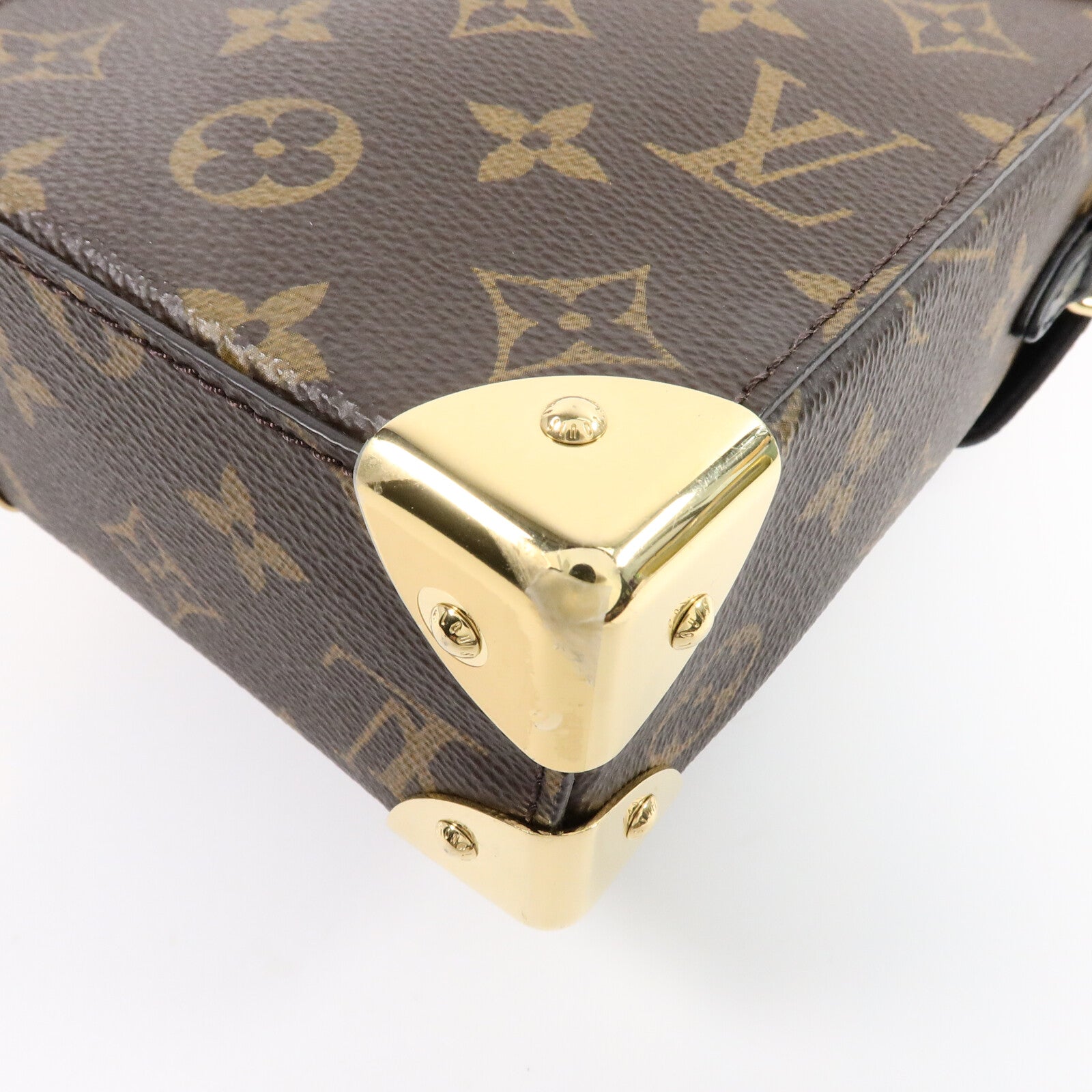 LOUIS VUITTON Monogram/Monogram Reverse Camera Box金扣鏈帶手挽肩背兩用袋