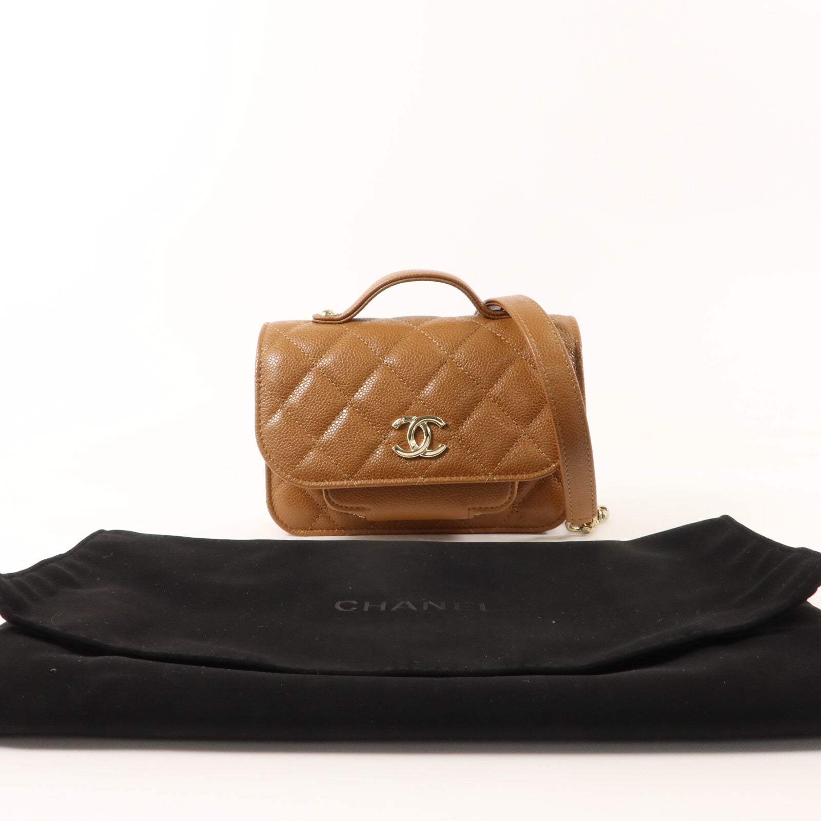 CHANEL 牛皮皮革Mini Business Affinity手挽肩背兩用袋