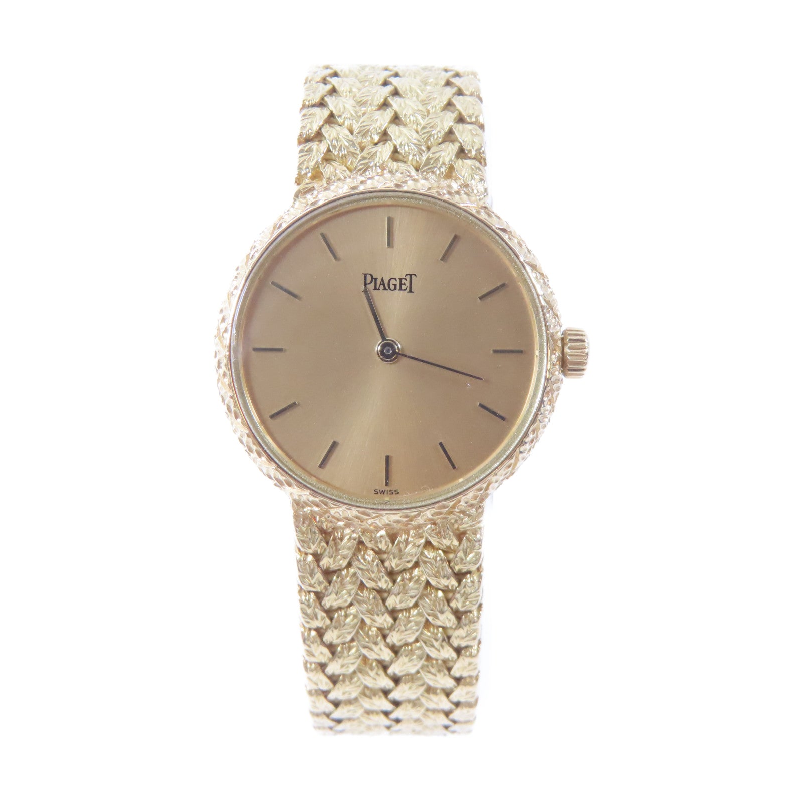 PIAGET Daniel Mink 18K黃金手錶石英機芯金色#13.25cm