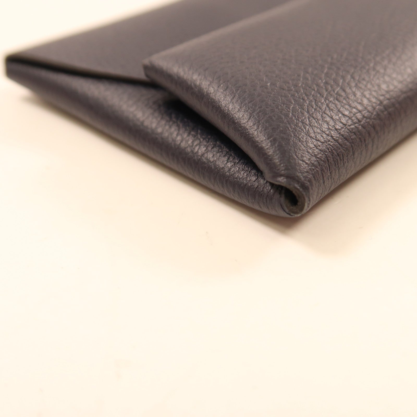 HERMES 【激減優惠】Clemence皮革Change Purse銀扣零錢包Navy