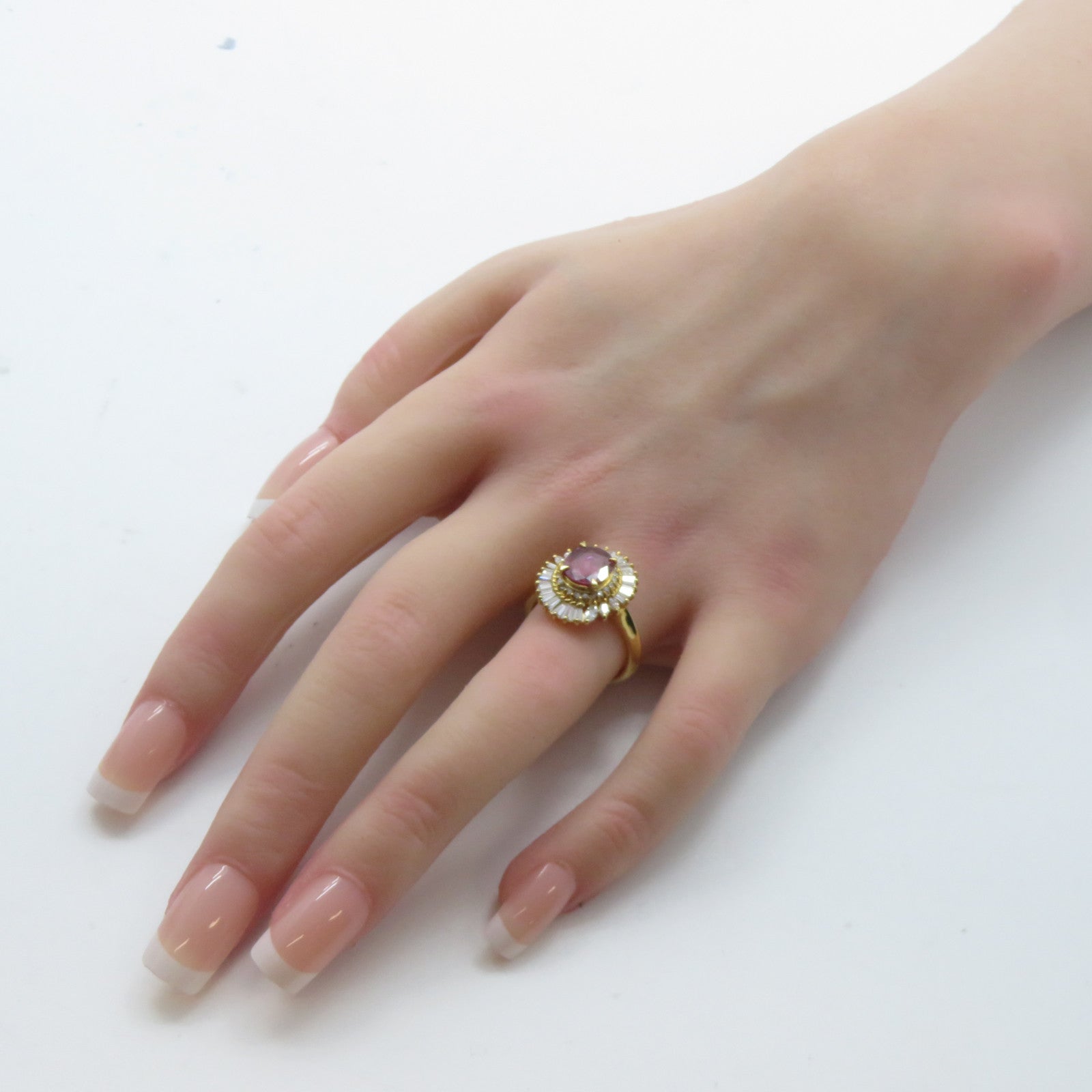 JEWELRY 【激減優惠】18K黃金Ruby Diamond Ring 2.19c紅寶石/1.01ct鑽石戒指US#7
