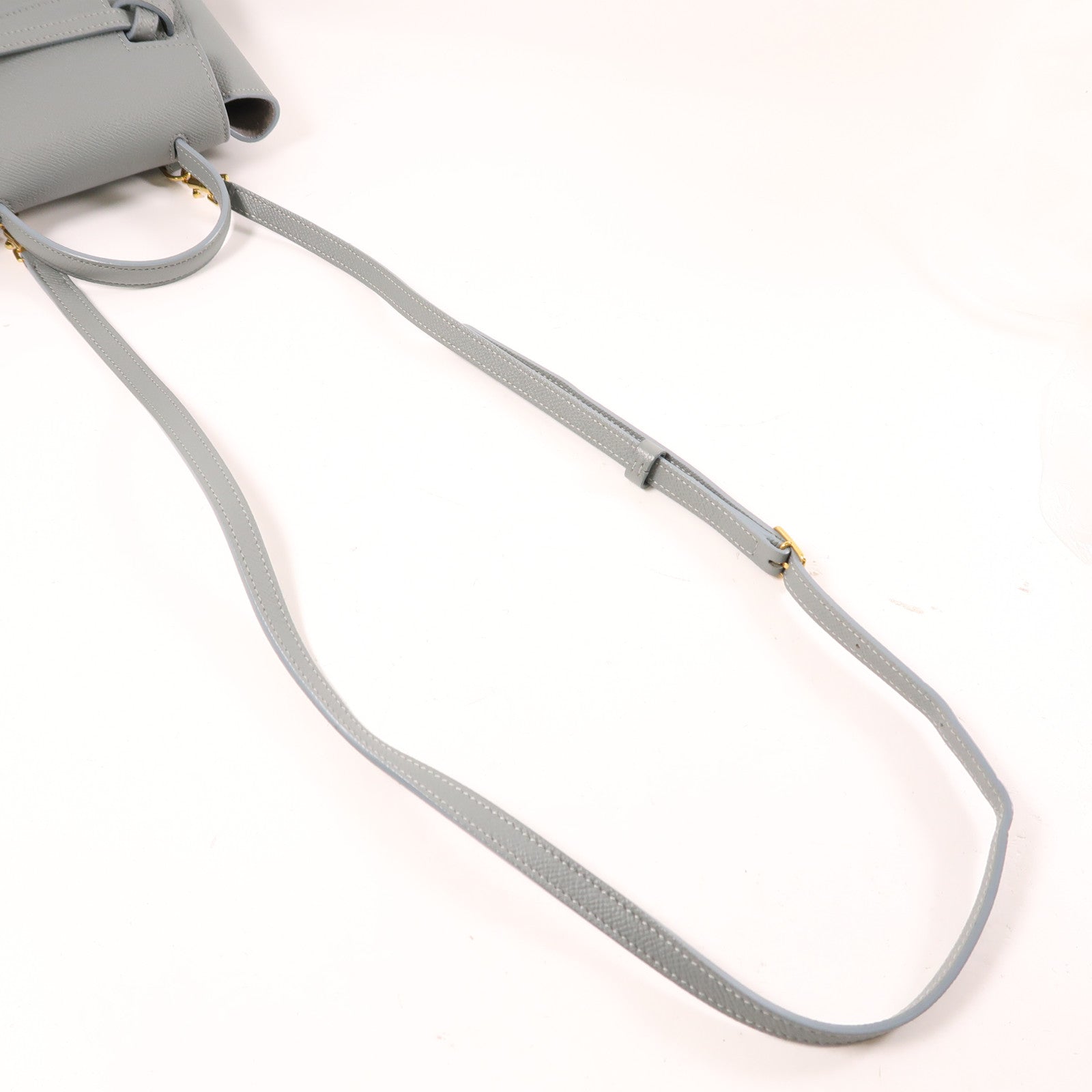 CELINE 牛皮皮革Belt Bag金扣肩背袋灰色