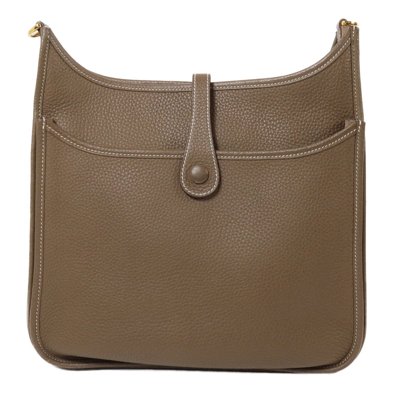 HERMES Clemence皮革Evelyne PM肩背袋Etoupe