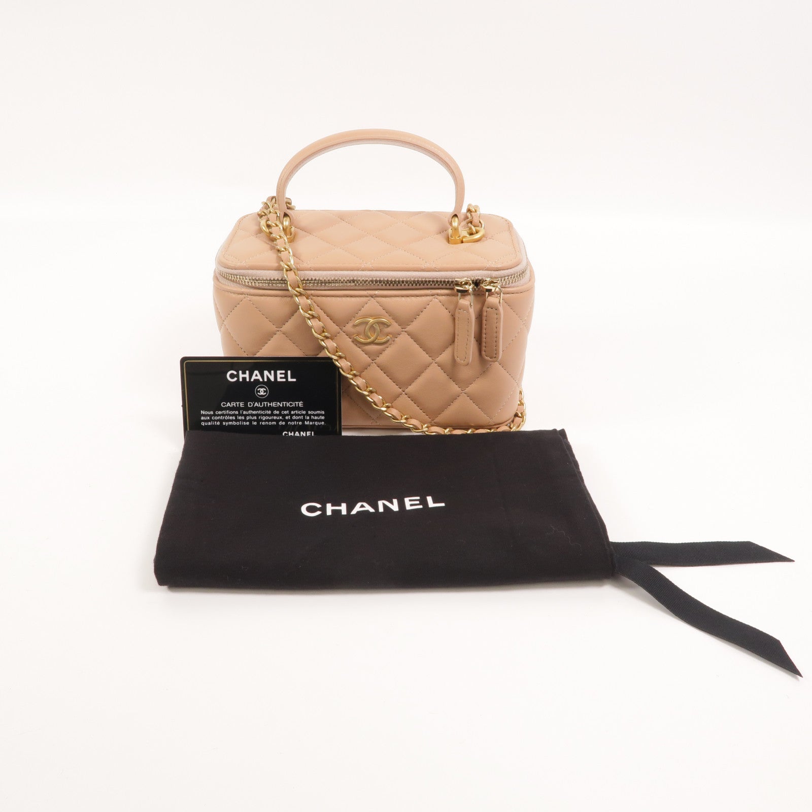 CHANEL 羊皮皮革Top Handle Vanity Case手挽肩背兩用袋