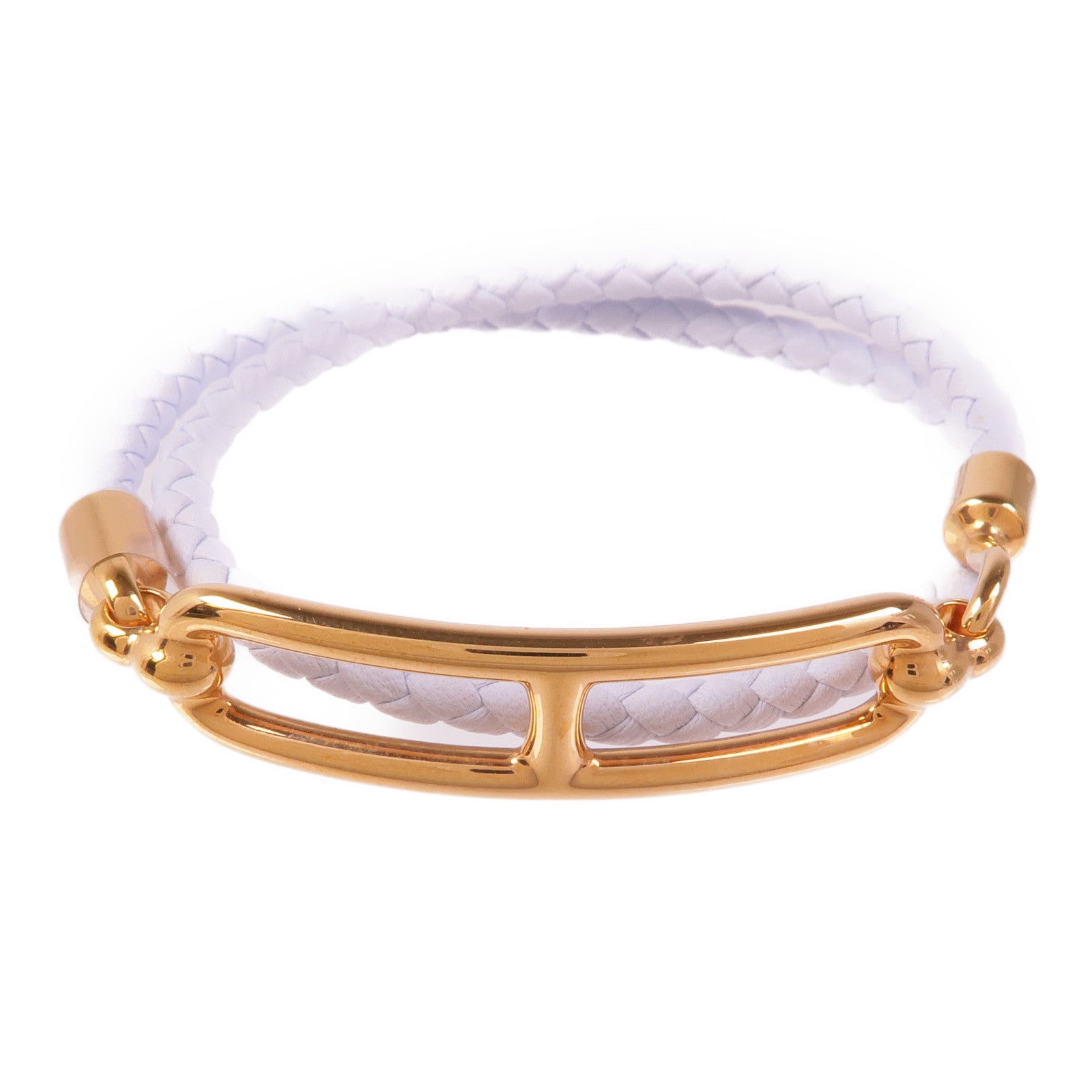 HERMES Roulis Double Tour Bracelet Swift Leather T0 Blue Brume