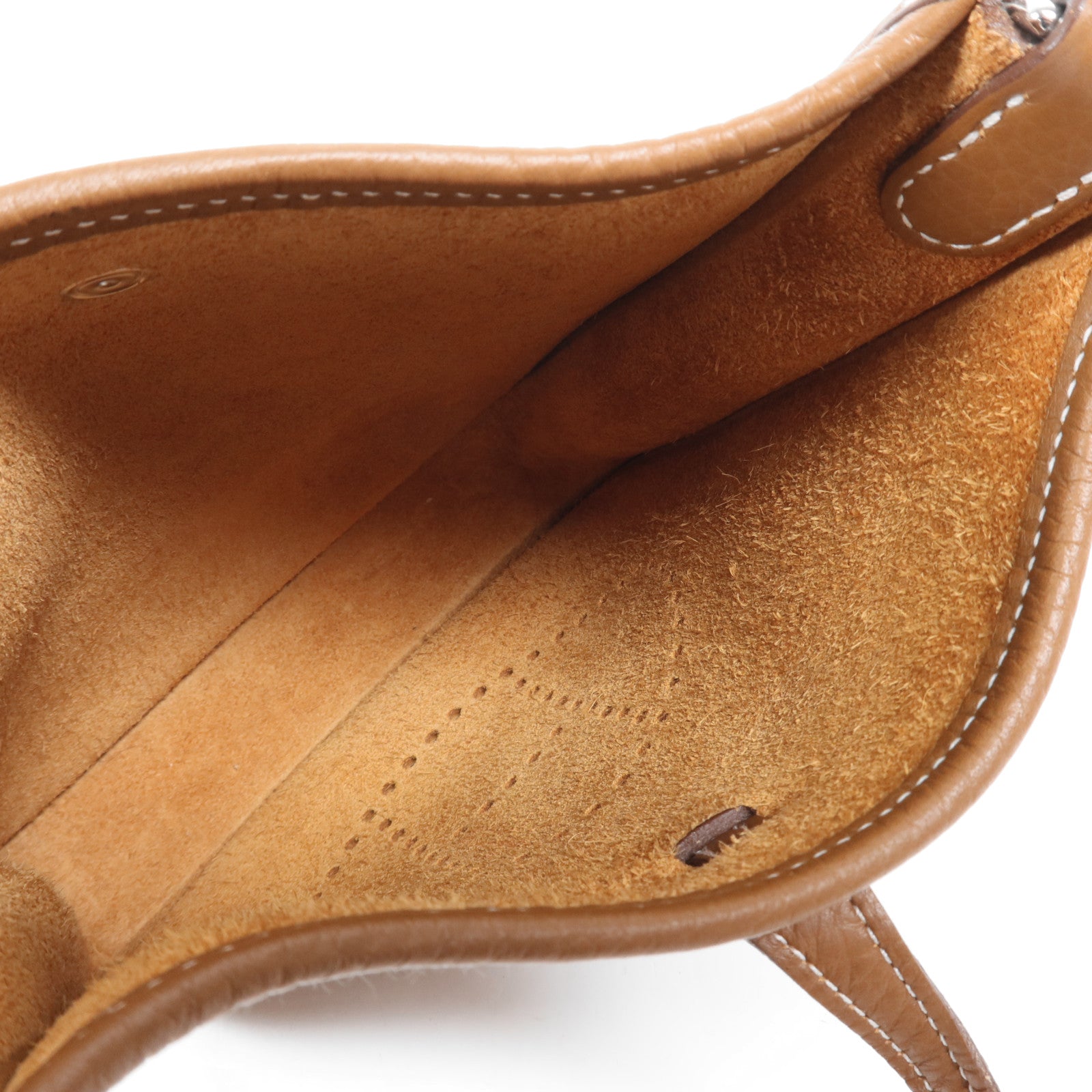 HERMES Clemence皮革Evelyne TPM銀扣肩背袋Gold