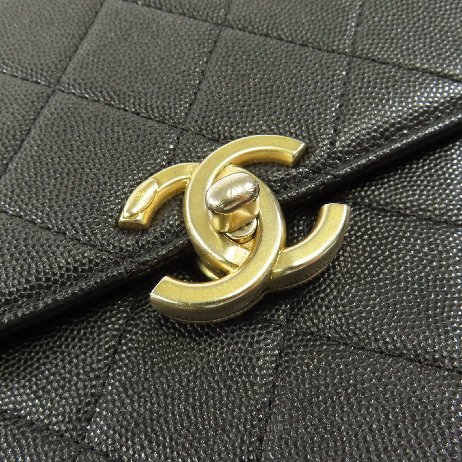 CHANEL 牛皮皮革Chain Shoulder金扣手挽肩背兩用袋