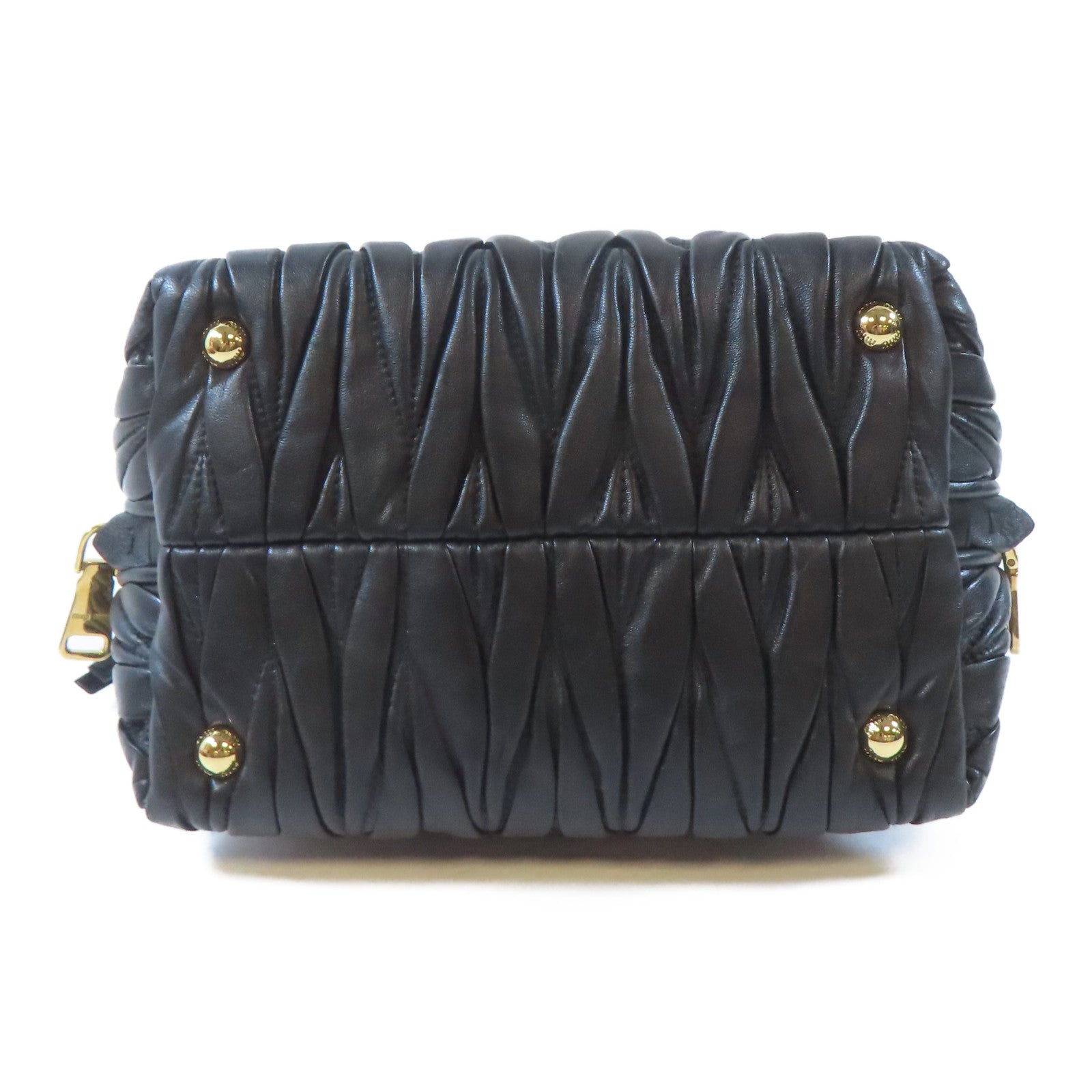 Miu Miu 牛皮皮革2 Way Shoulder Bag金扣手挽肩背兩用袋黑色